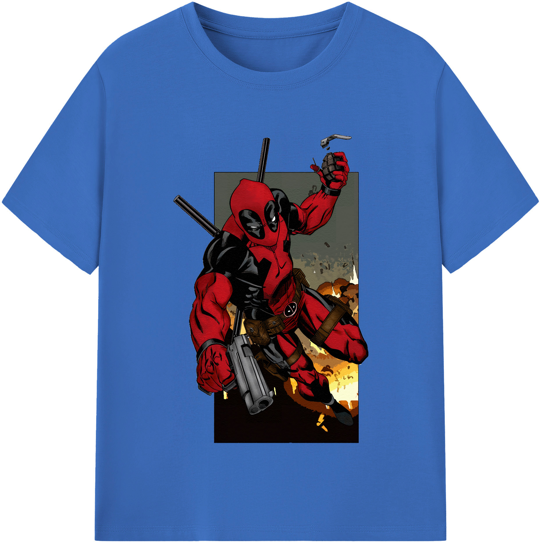（画像用） Deadpool デッドプール 綿100％半袖Tシャツ（フロントプリント）