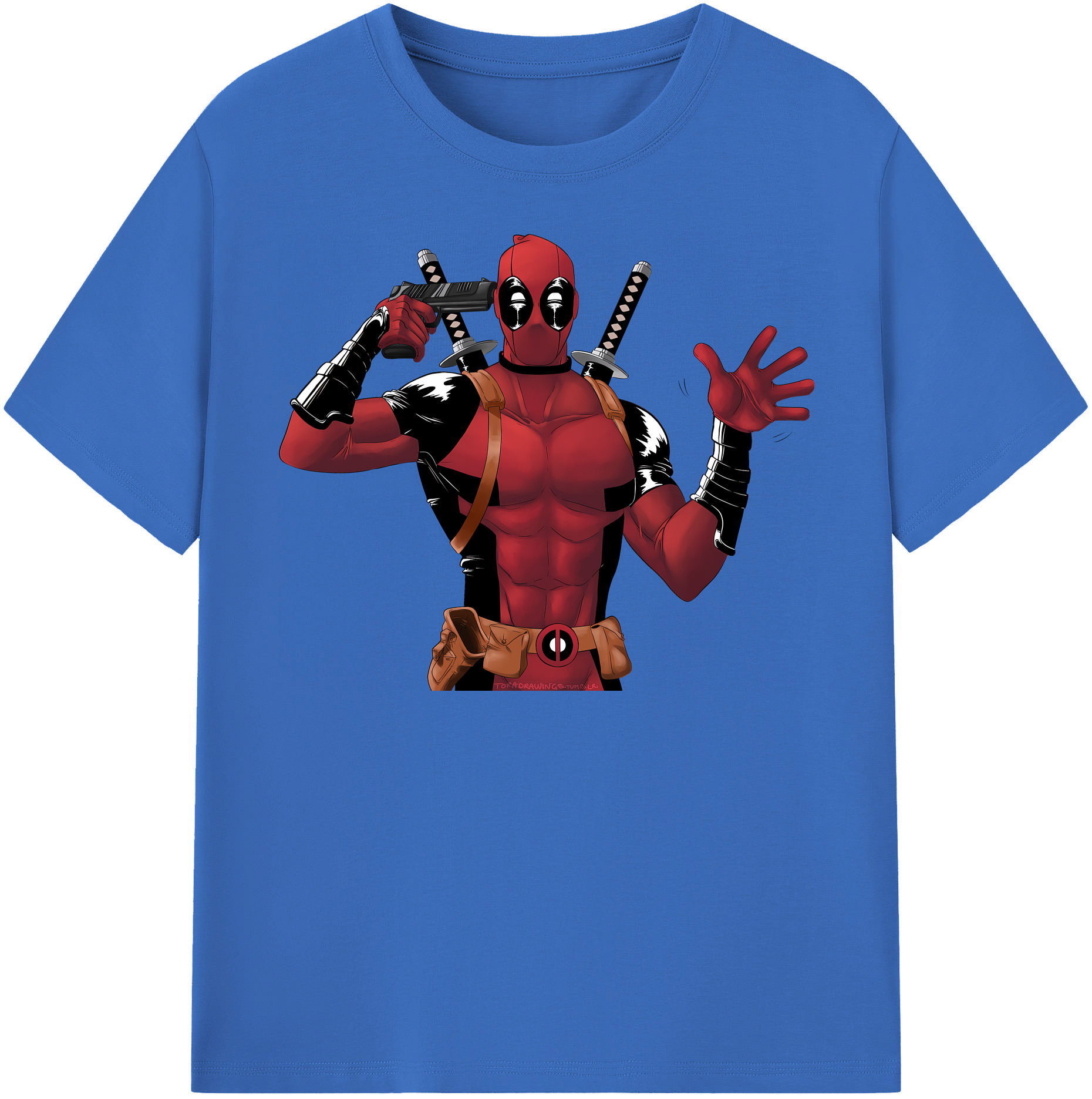 （画像用） Deadpool デッドプール 綿100％半袖Tシャツ（フロントプリント）
