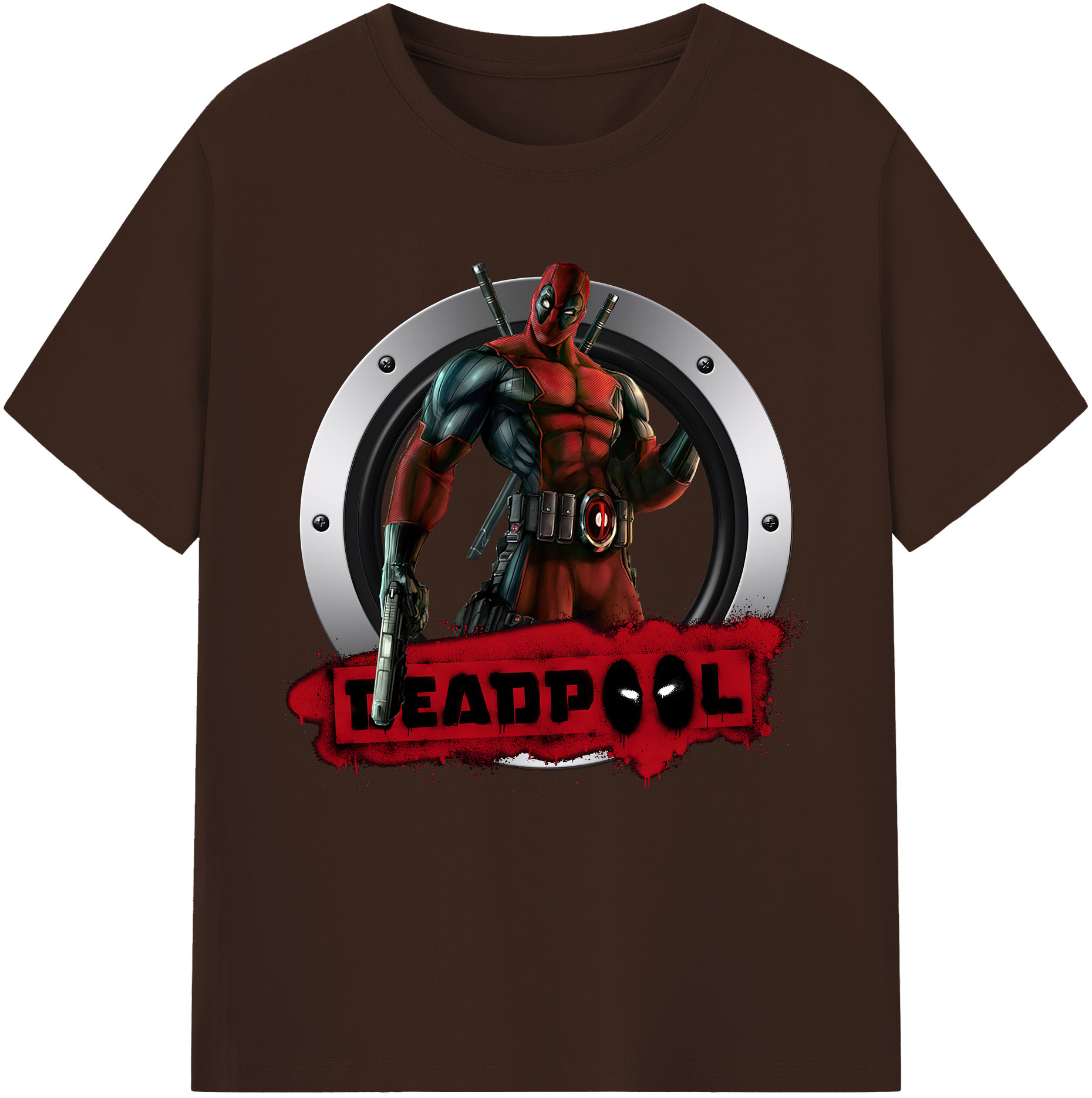 （画像用） Deadpool デッドプール 綿100％半袖Tシャツ（フロントプリント）