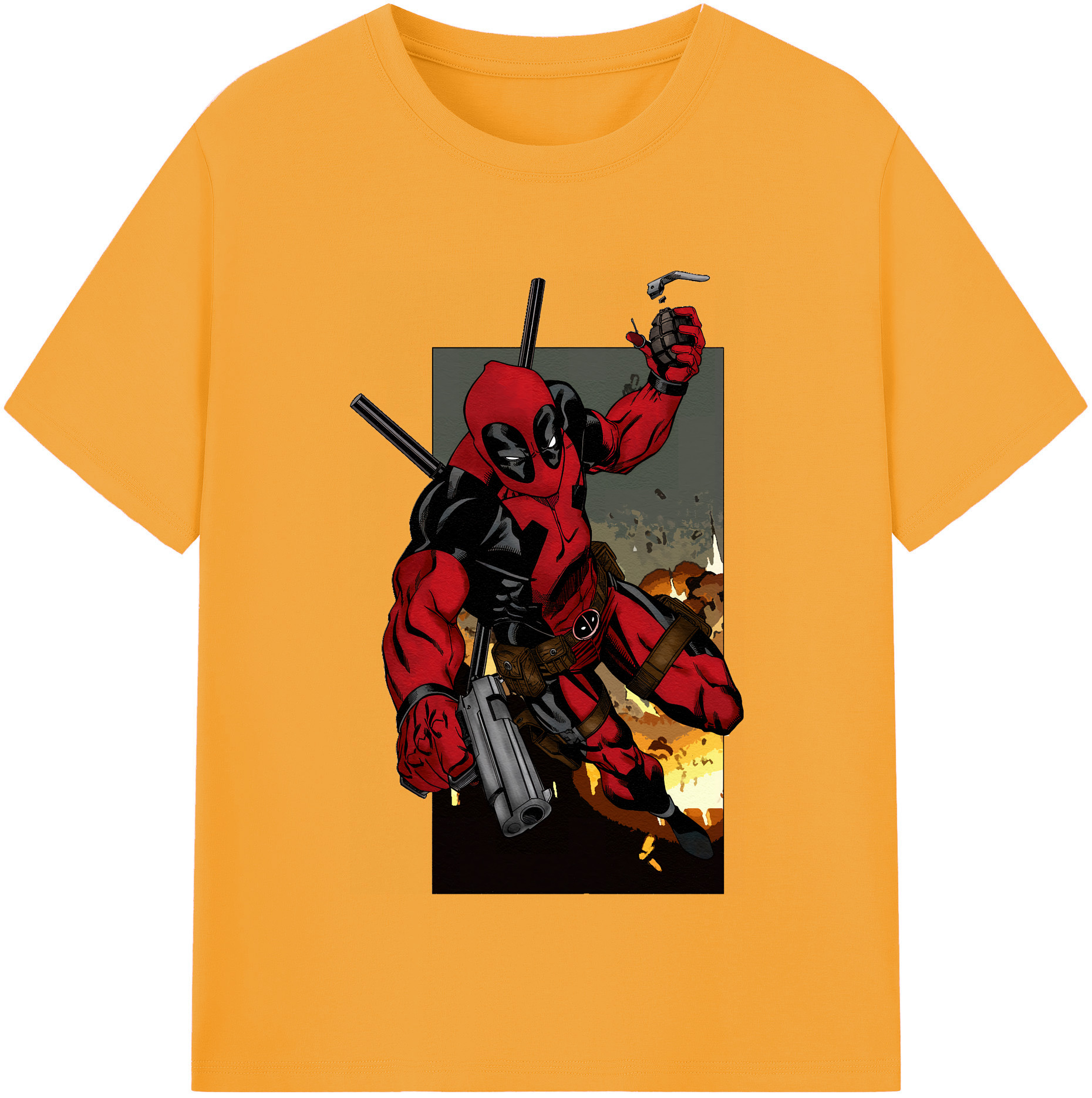 （画像用） Deadpool デッドプール 綿100％半袖Tシャツ（フロントプリント）
