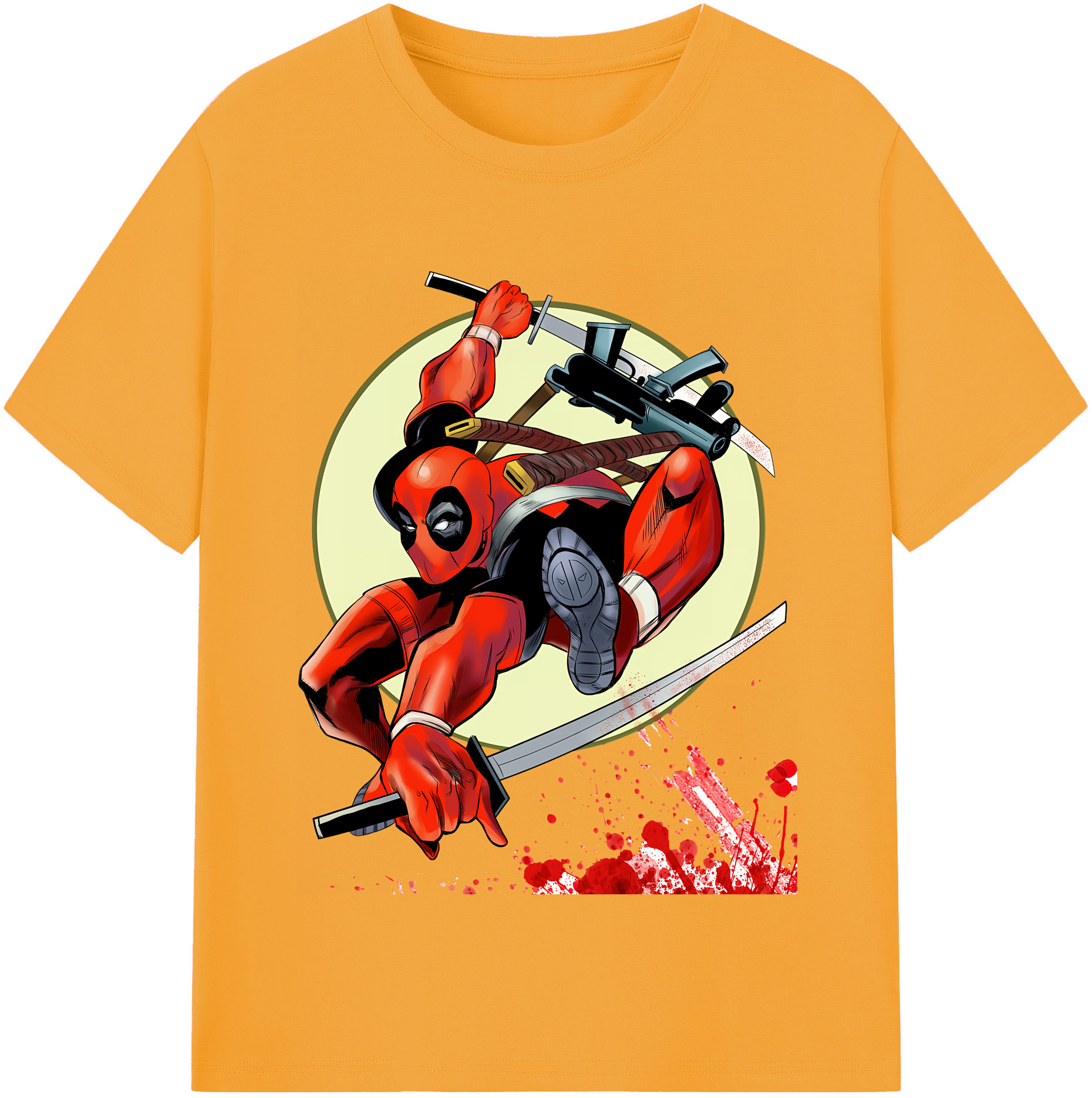 （画像用） Deadpool デッドプール 綿100％半袖Tシャツ（フロントプリント）