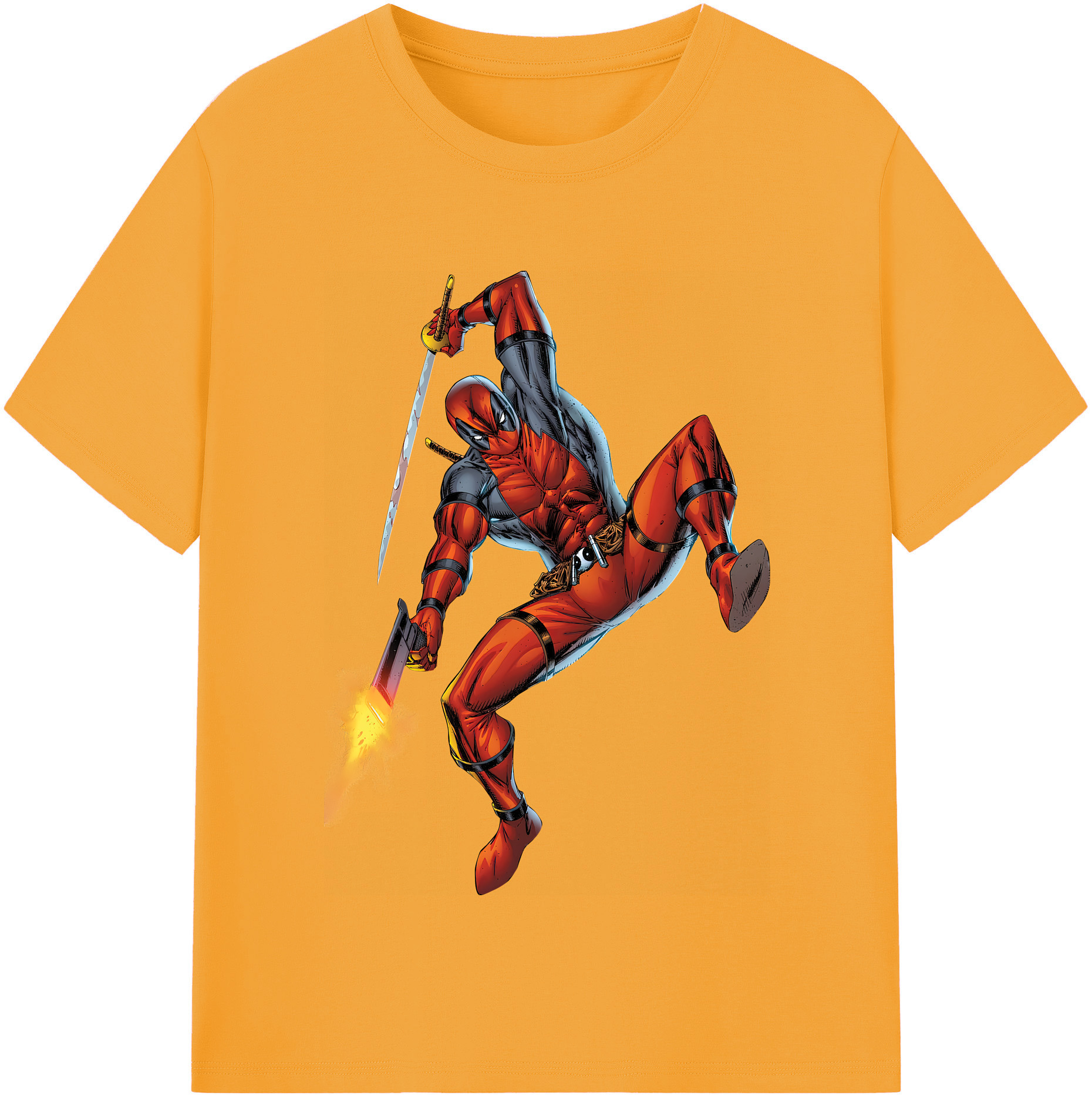 （画像用） Deadpool デッドプール 綿100％半袖Tシャツ（フロントプリント）