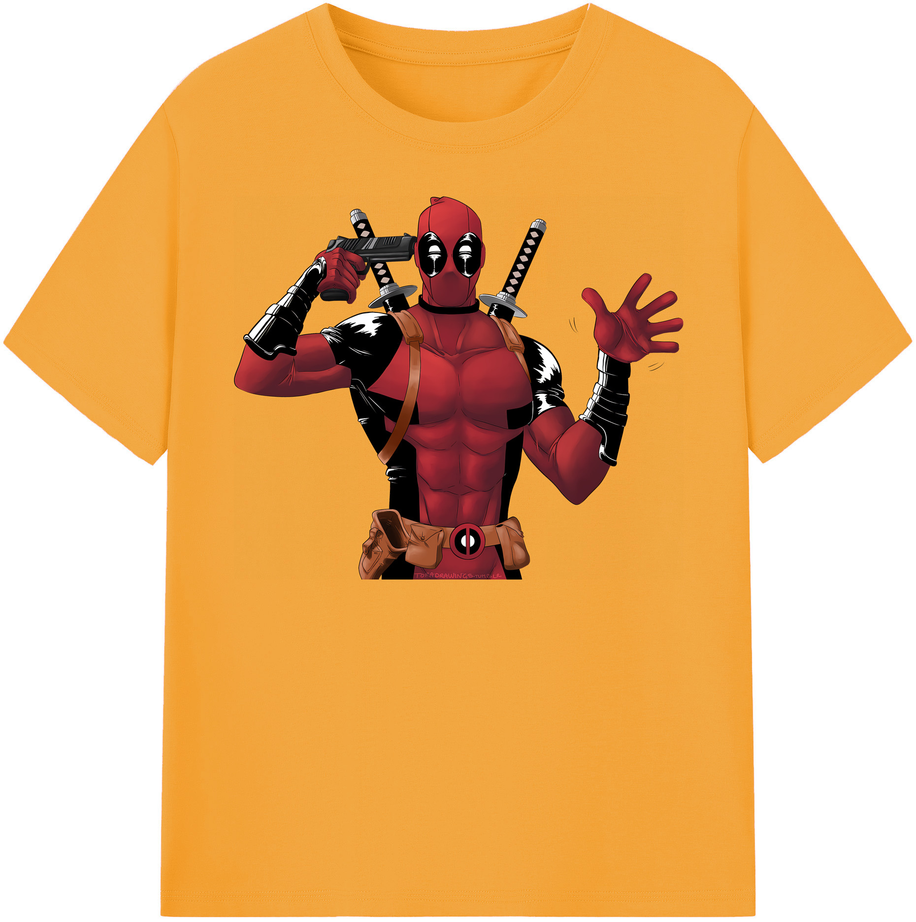 （画像用） Deadpool デッドプール 綿100％半袖Tシャツ（フロントプリント）