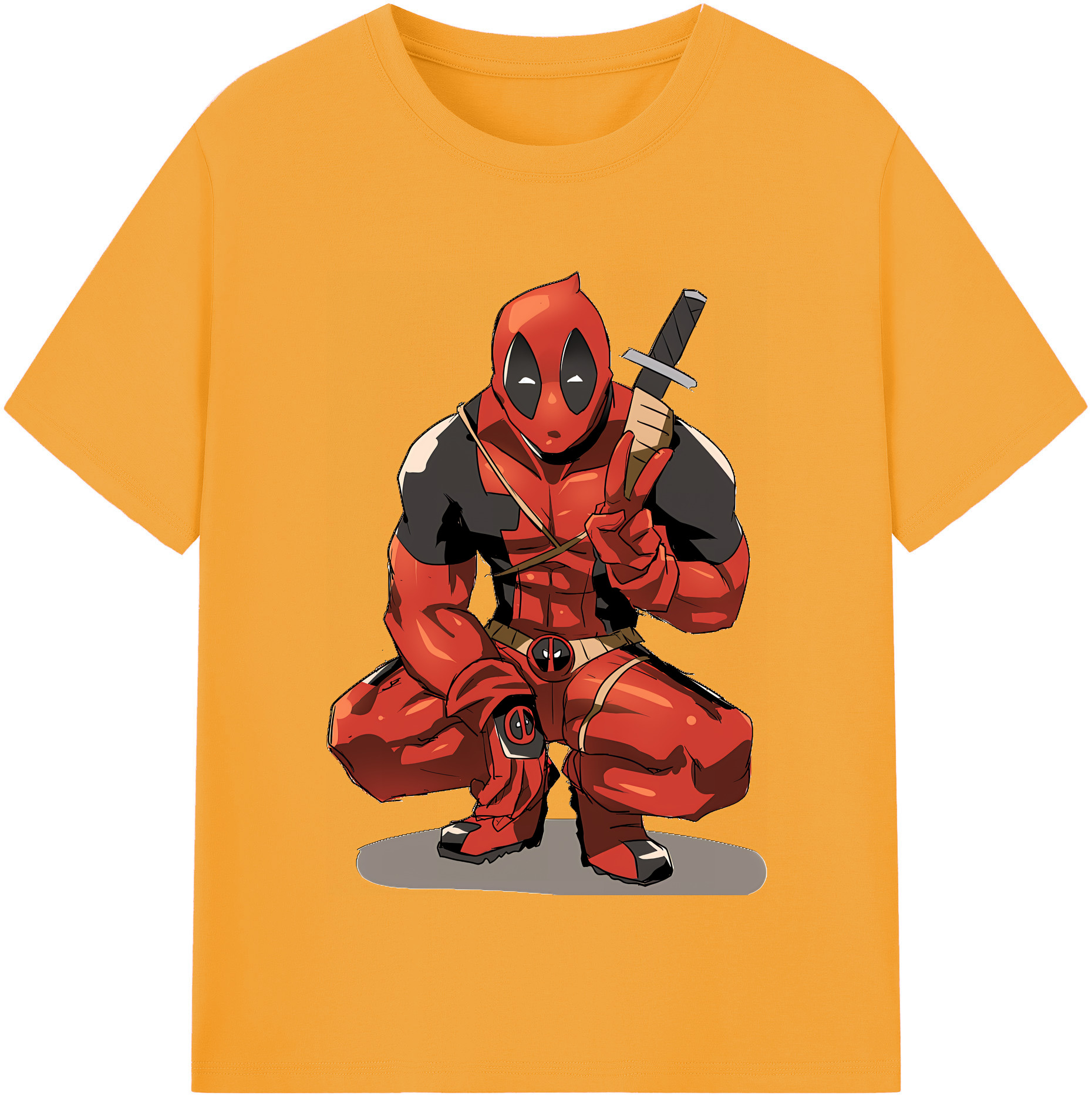 （画像用） Deadpool デッドプール 綿100％半袖Tシャツ（フロントプリント）