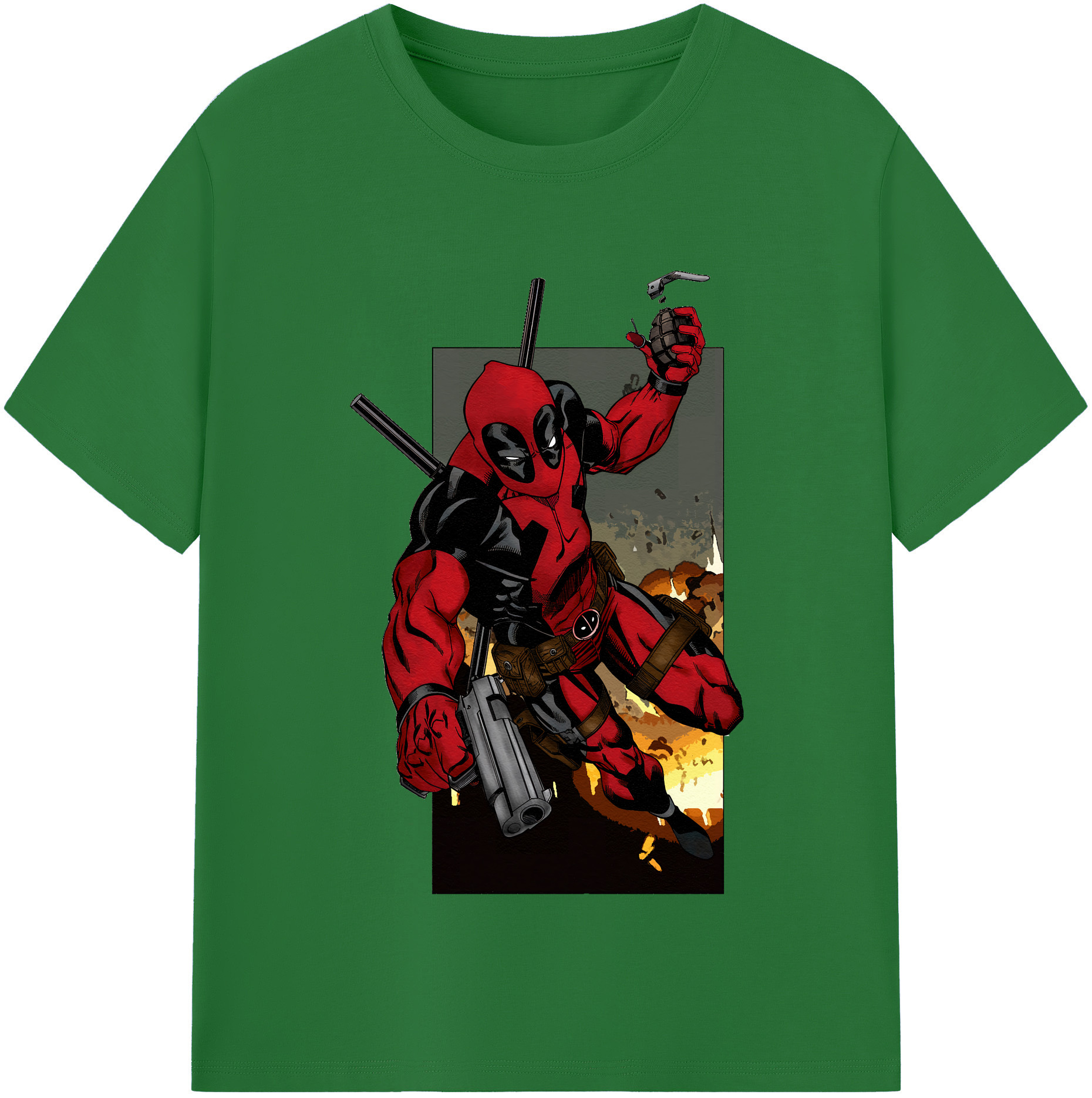 （画像用） Deadpool デッドプール 綿100％半袖Tシャツ（フロントプリント）