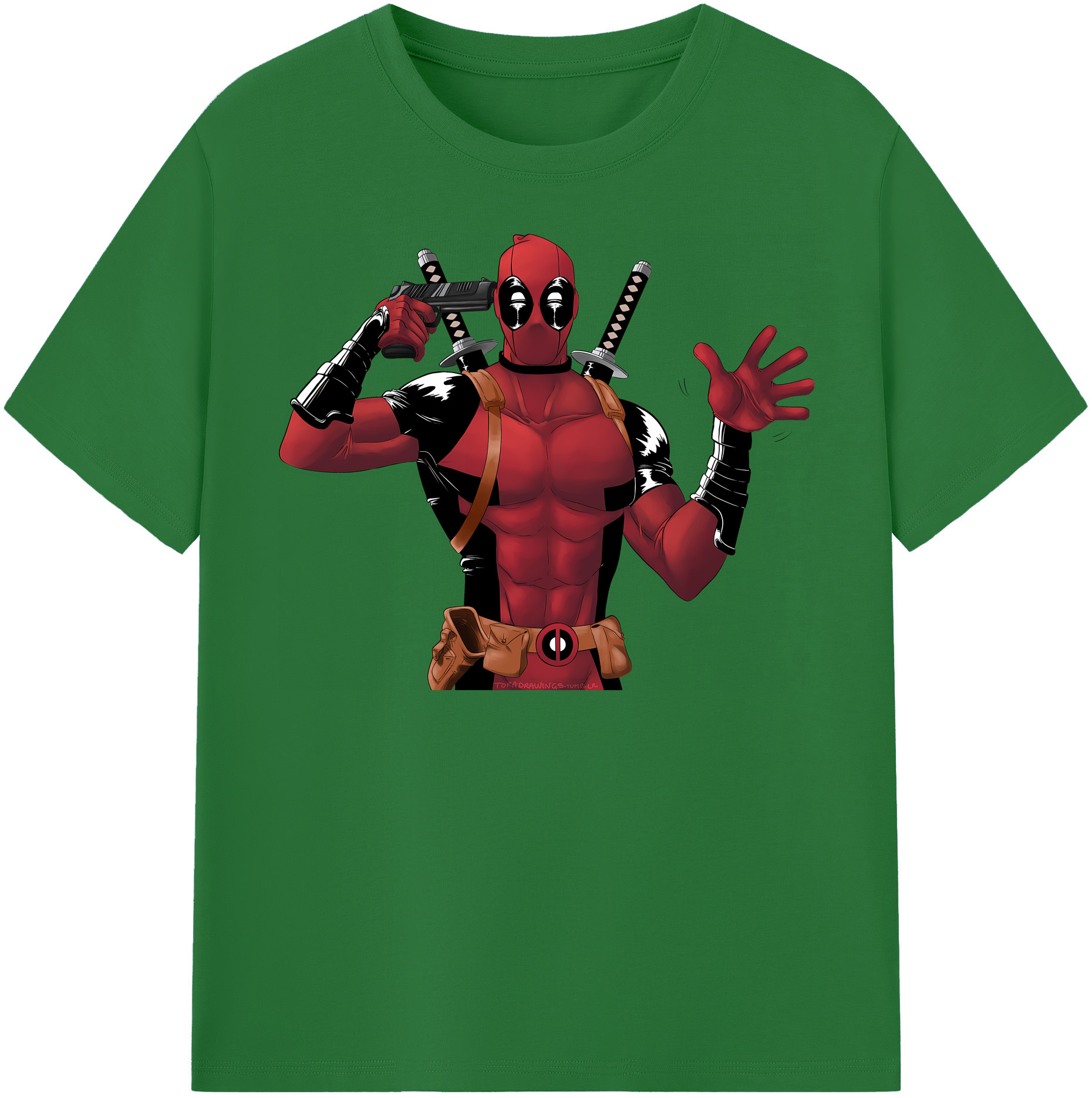 （画像用） Deadpool デッドプール 綿100％半袖Tシャツ（フロントプリント）