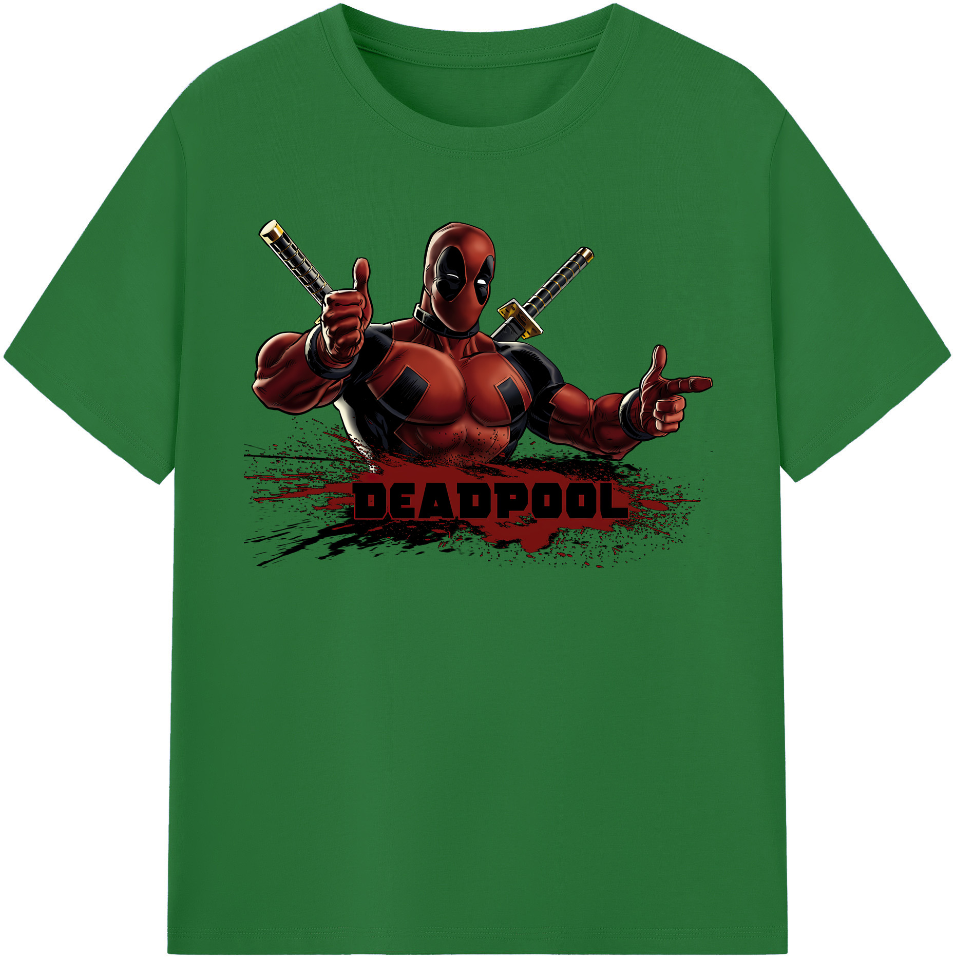 （画像用） Deadpool デッドプール 綿100％半袖Tシャツ（フロントプリント）