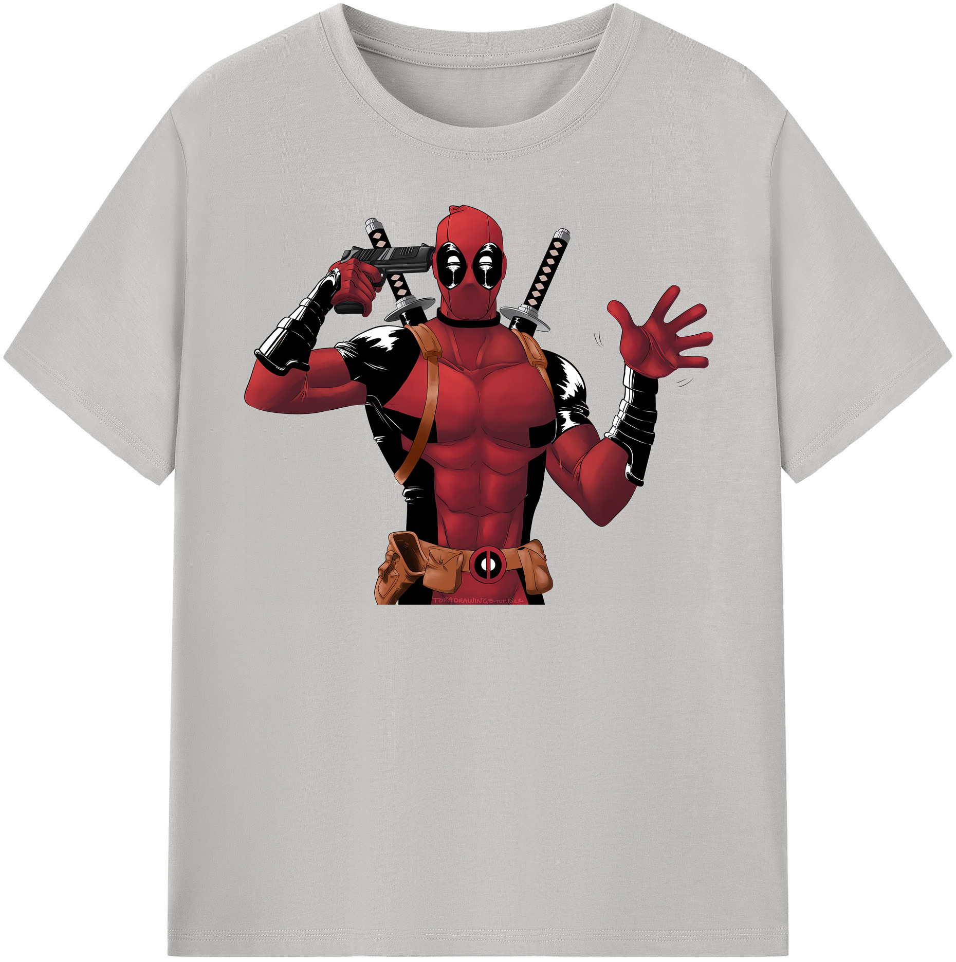 （画像用） Deadpool デッドプール 綿100％半袖Tシャツ（フロントプリント）