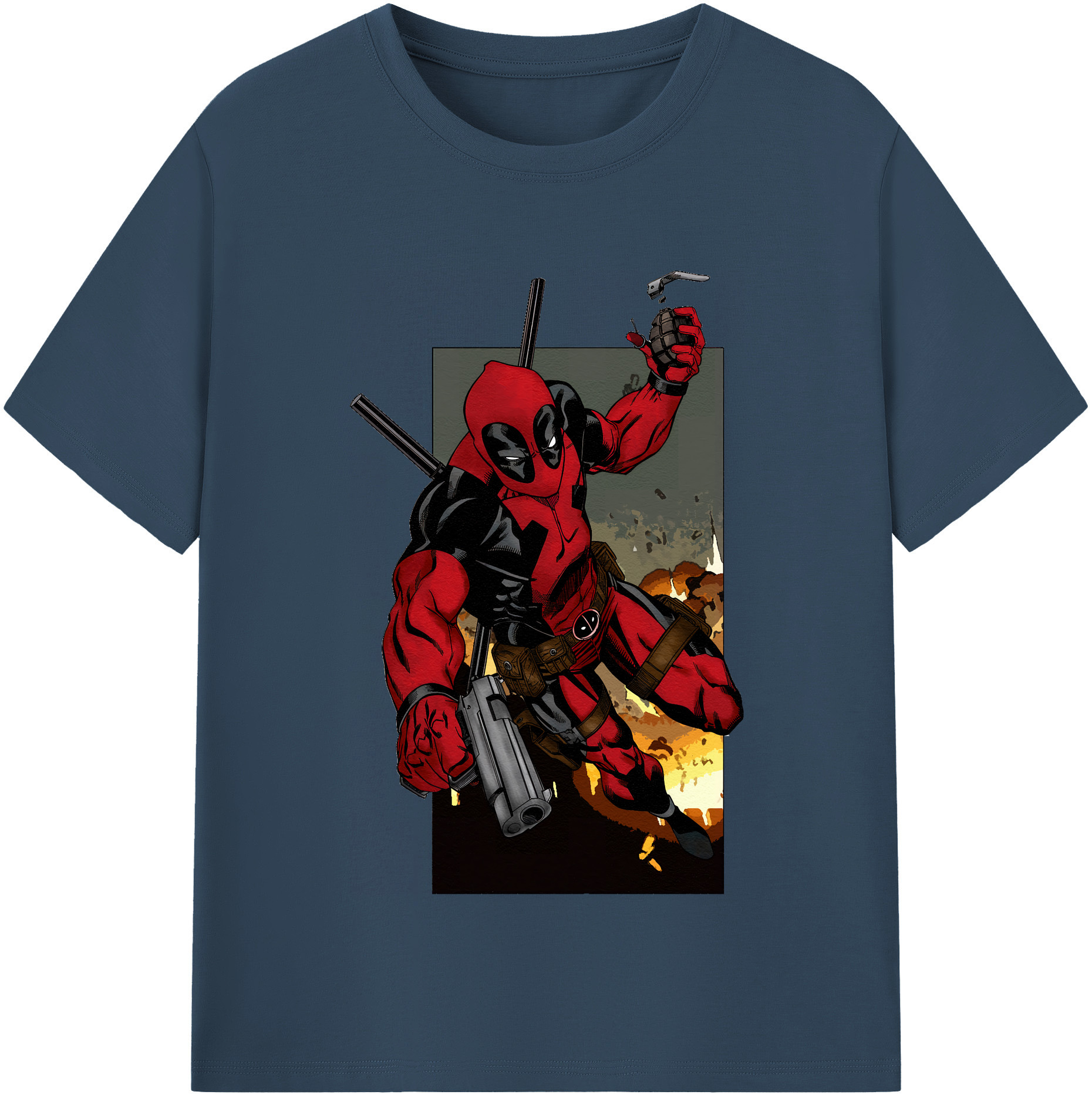 （画像用） Deadpool デッドプール 綿100％半袖Tシャツ（フロントプリント）