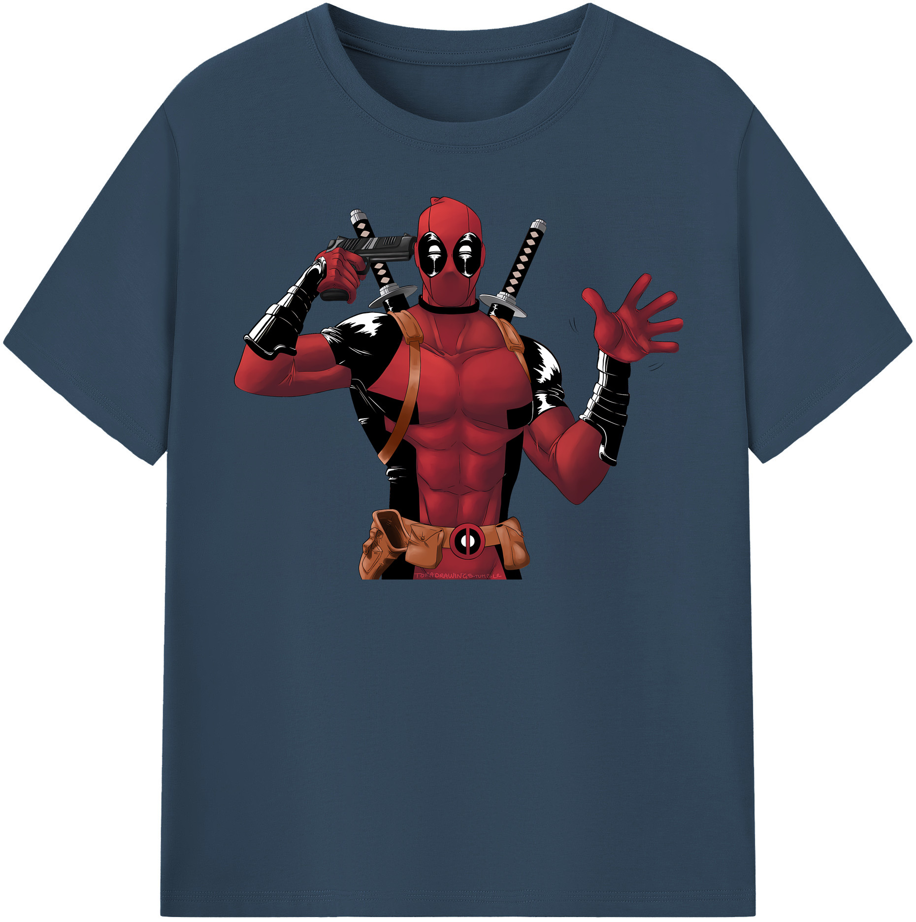 （画像用） Deadpool デッドプール 綿100％半袖Tシャツ（フロントプリント）
