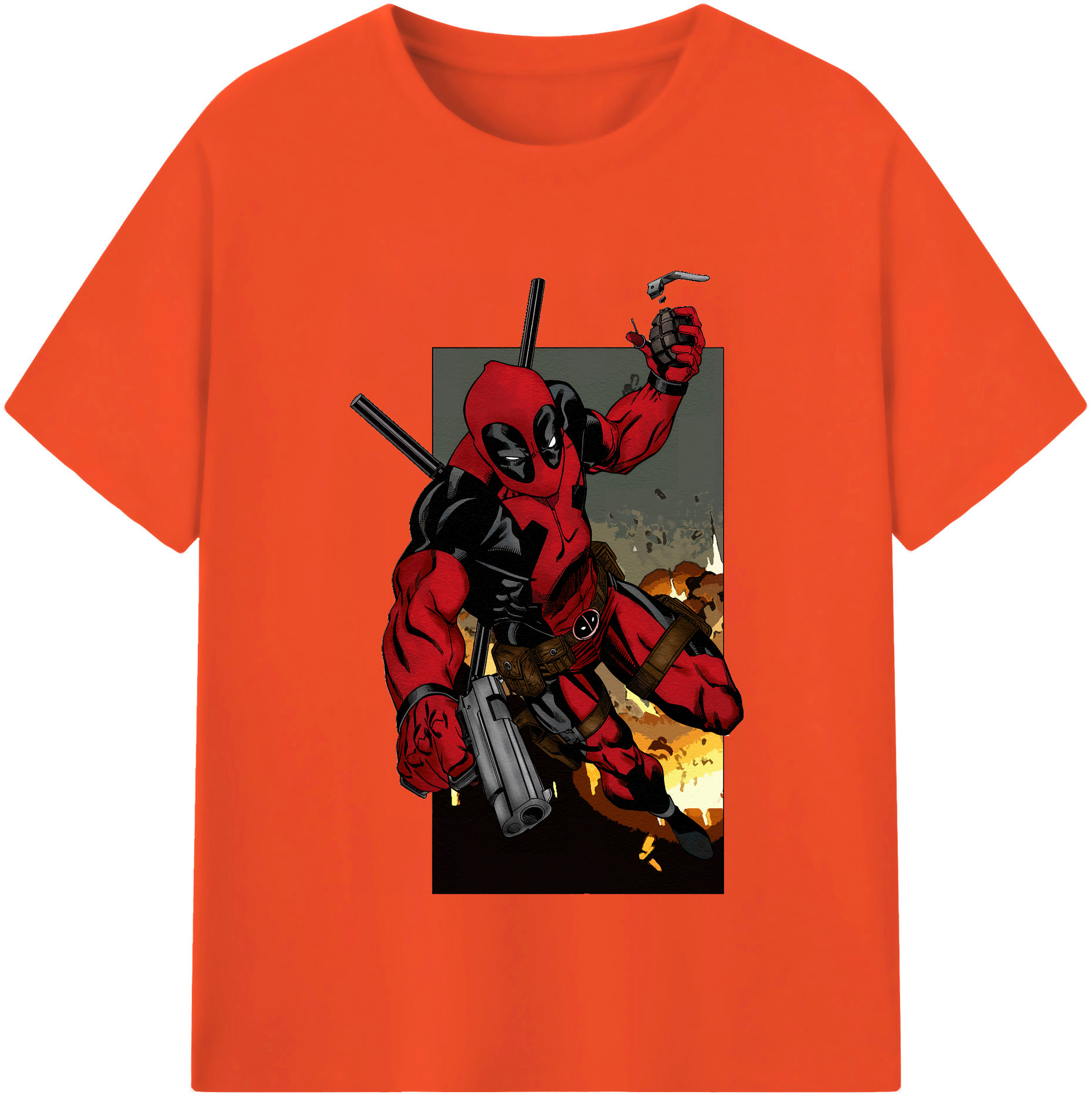 （画像用） Deadpool デッドプール 綿100％半袖Tシャツ（フロントプリント）