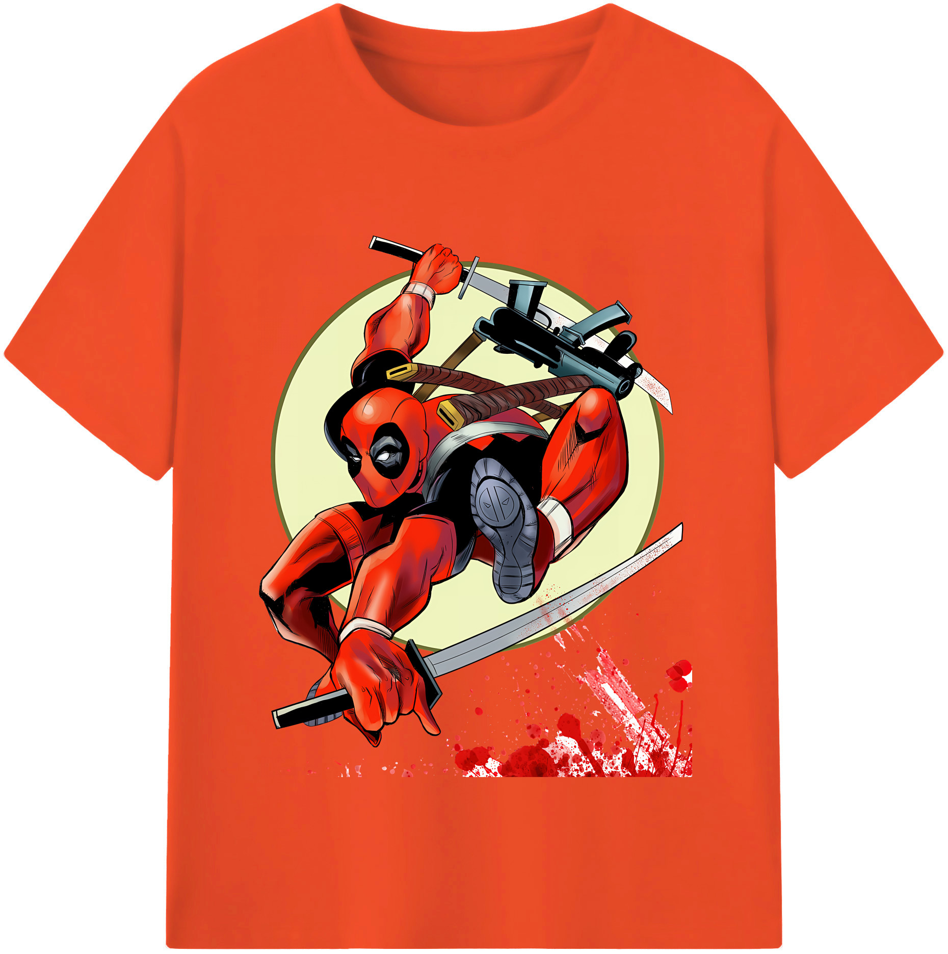 （画像用） Deadpool デッドプール 綿100％半袖Tシャツ（フロントプリント）