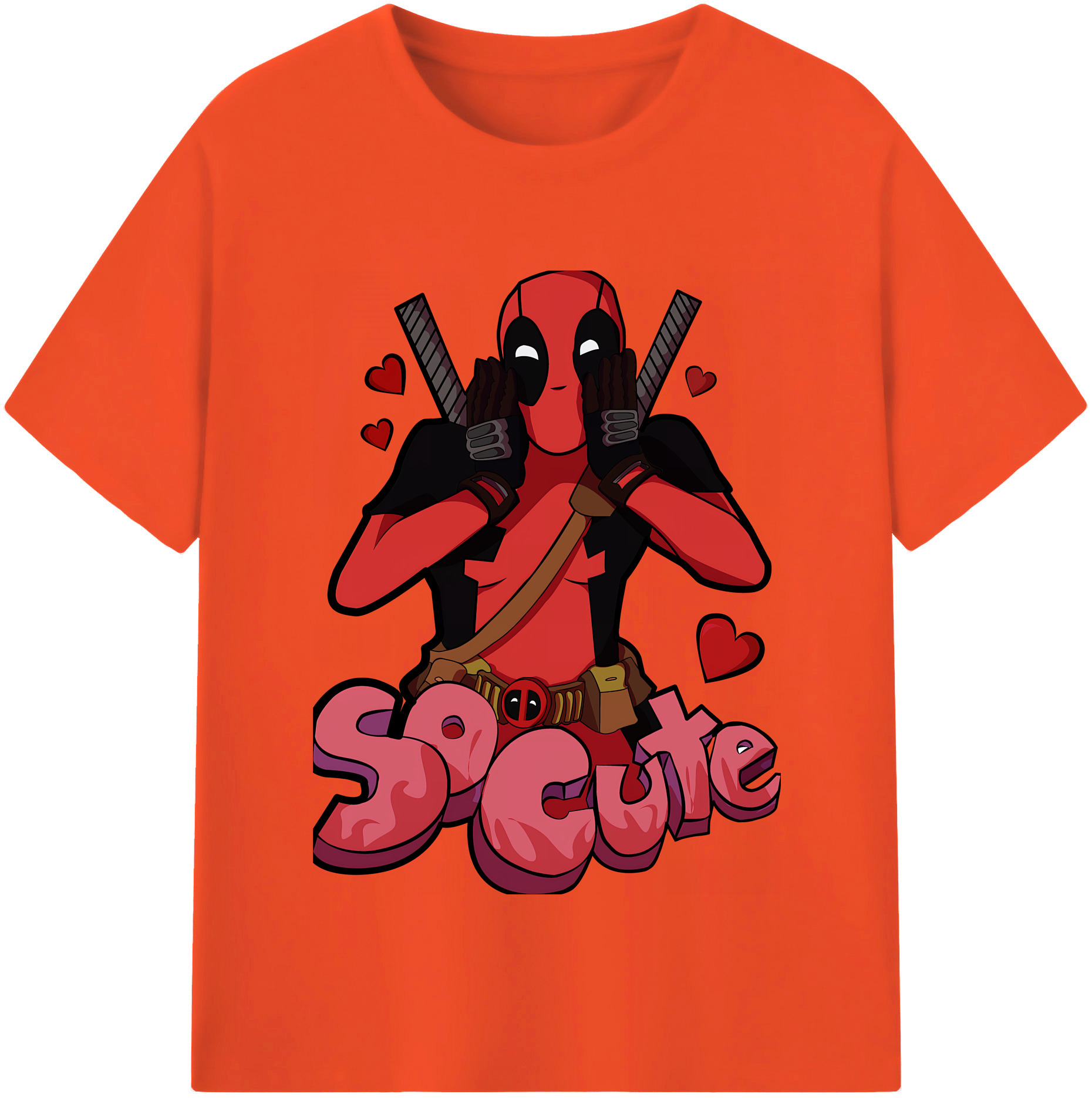 （画像用） Deadpool デッドプール 綿100％半袖Tシャツ（フロントプリント）