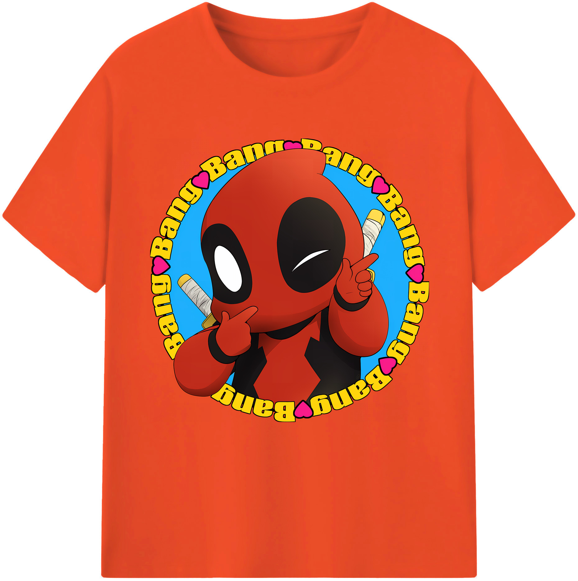 （画像用） Deadpool デッドプール 綿100％半袖Tシャツ（フロントプリント）