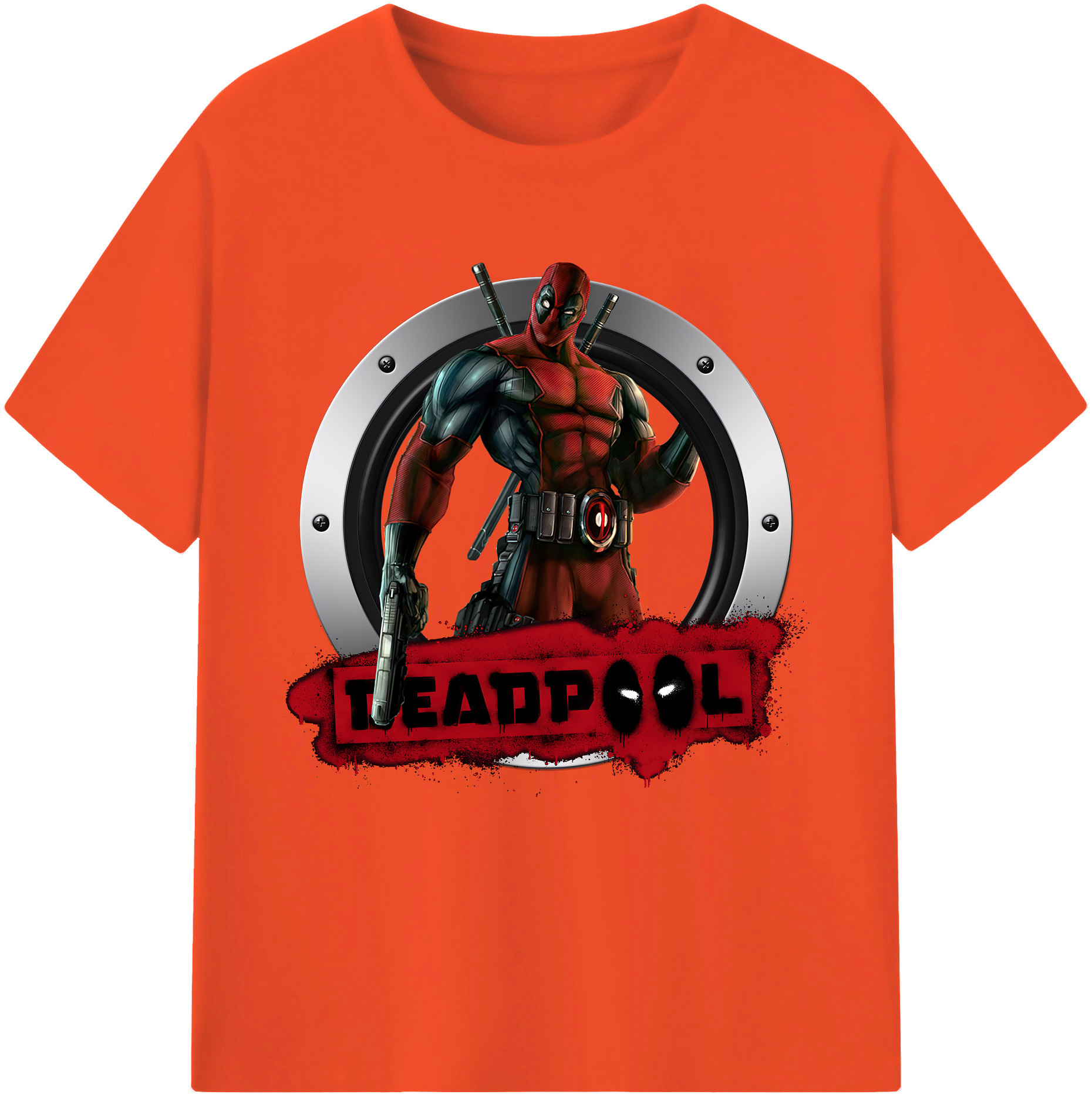 （画像用） Deadpool デッドプール 綿100％半袖Tシャツ（フロントプリント）