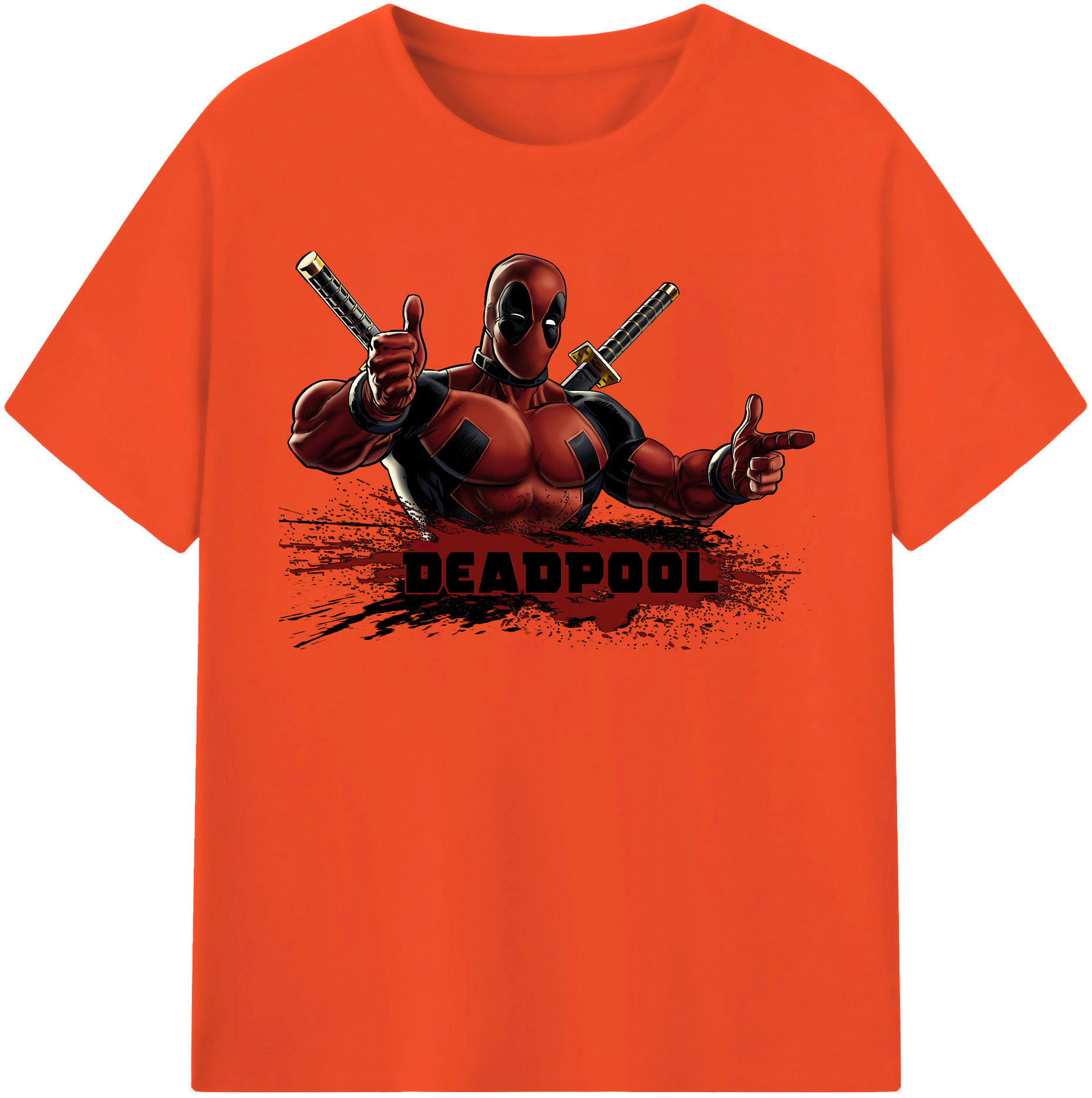 （画像用） Deadpool デッドプール 綿100％半袖Tシャツ（フロントプリント）