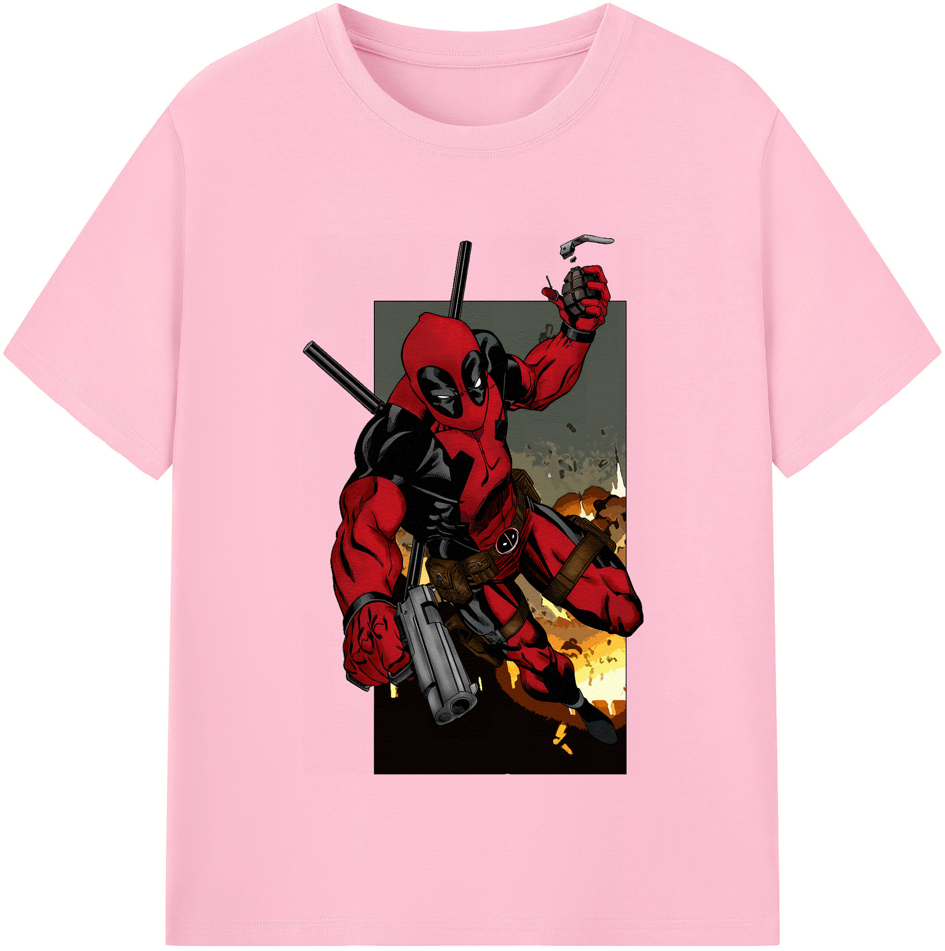 （画像用） Deadpool デッドプール 綿100％半袖Tシャツ（フロントプリント）