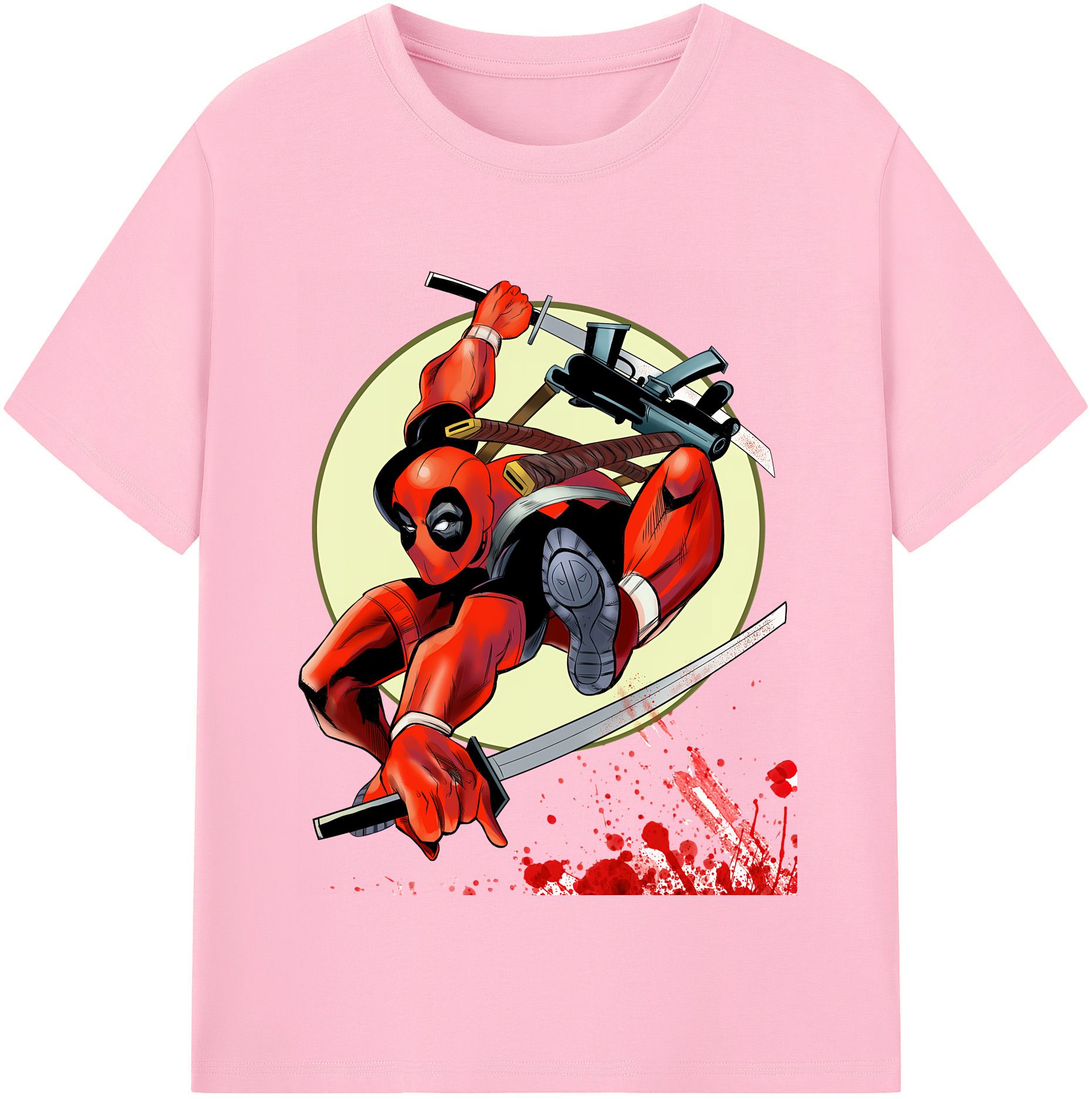 （画像用） Deadpool デッドプール 綿100％半袖Tシャツ（フロントプリント）