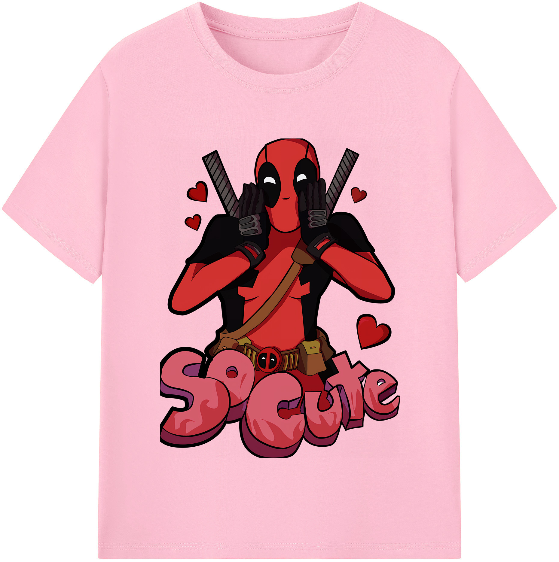 （画像用） Deadpool デッドプール 綿100％半袖Tシャツ（フロントプリント）