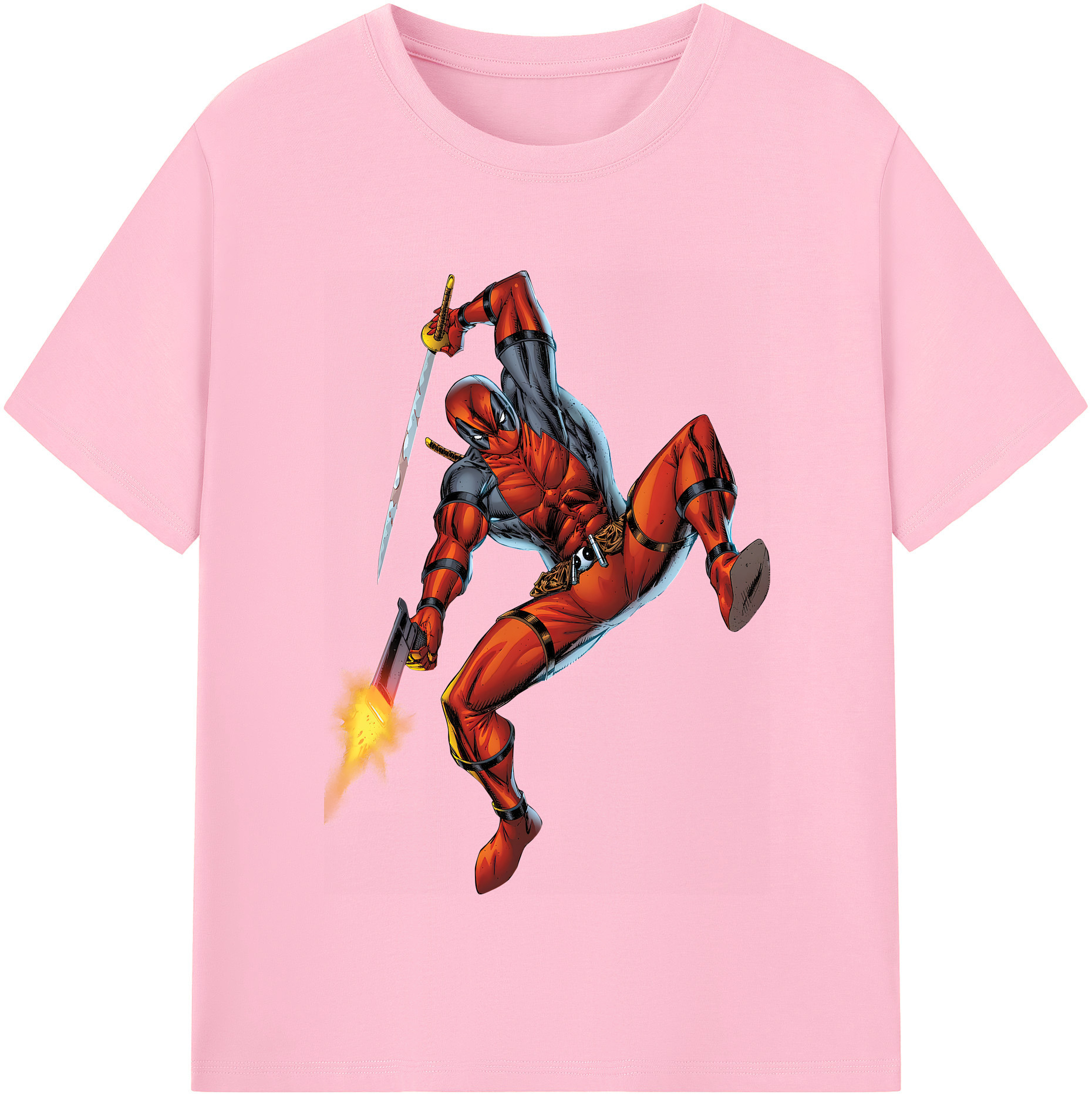 （画像用） Deadpool デッドプール 綿100％半袖Tシャツ（フロントプリント）