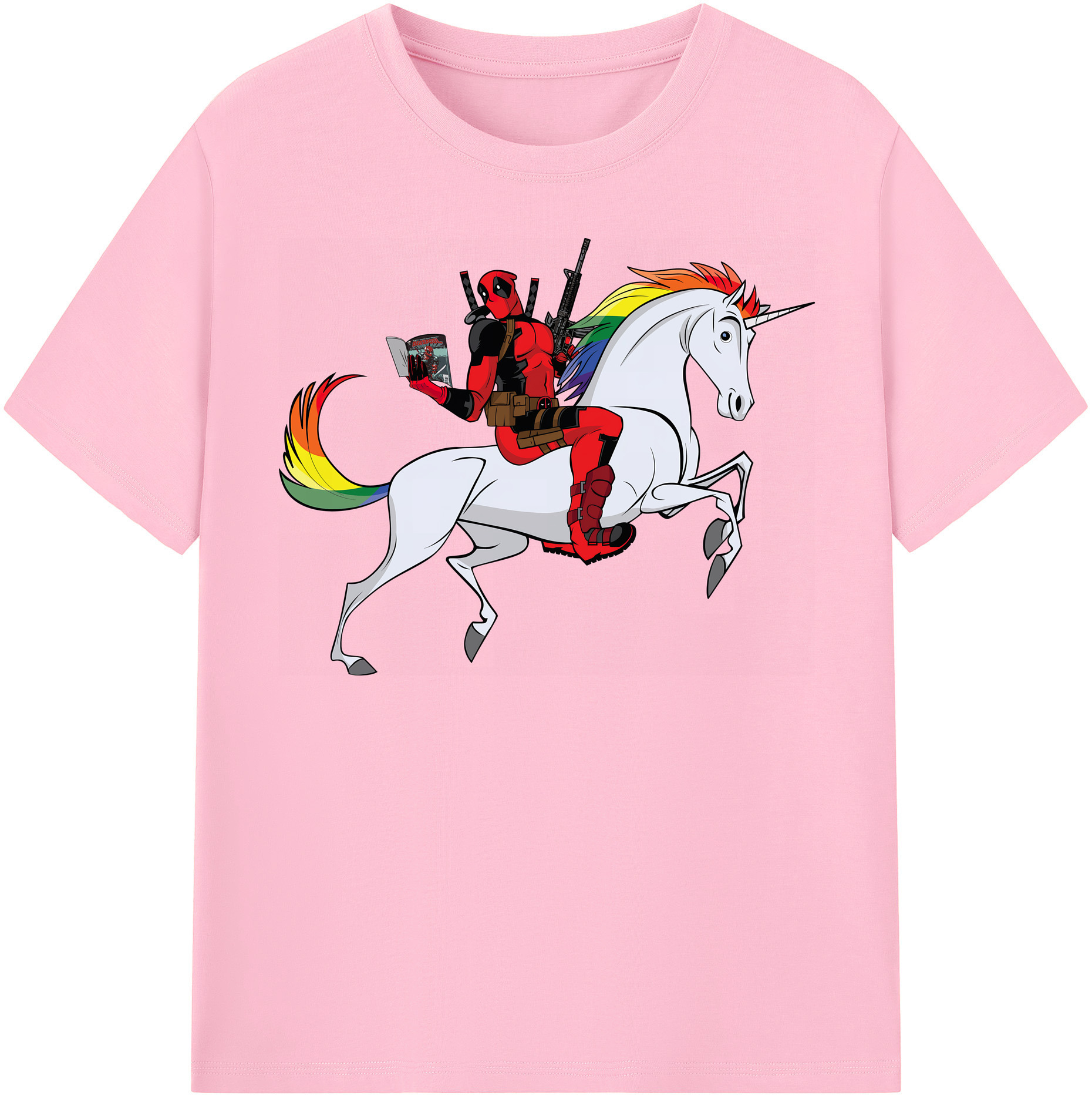 （画像用） Deadpool デッドプール 綿100％半袖Tシャツ（フロントプリント）