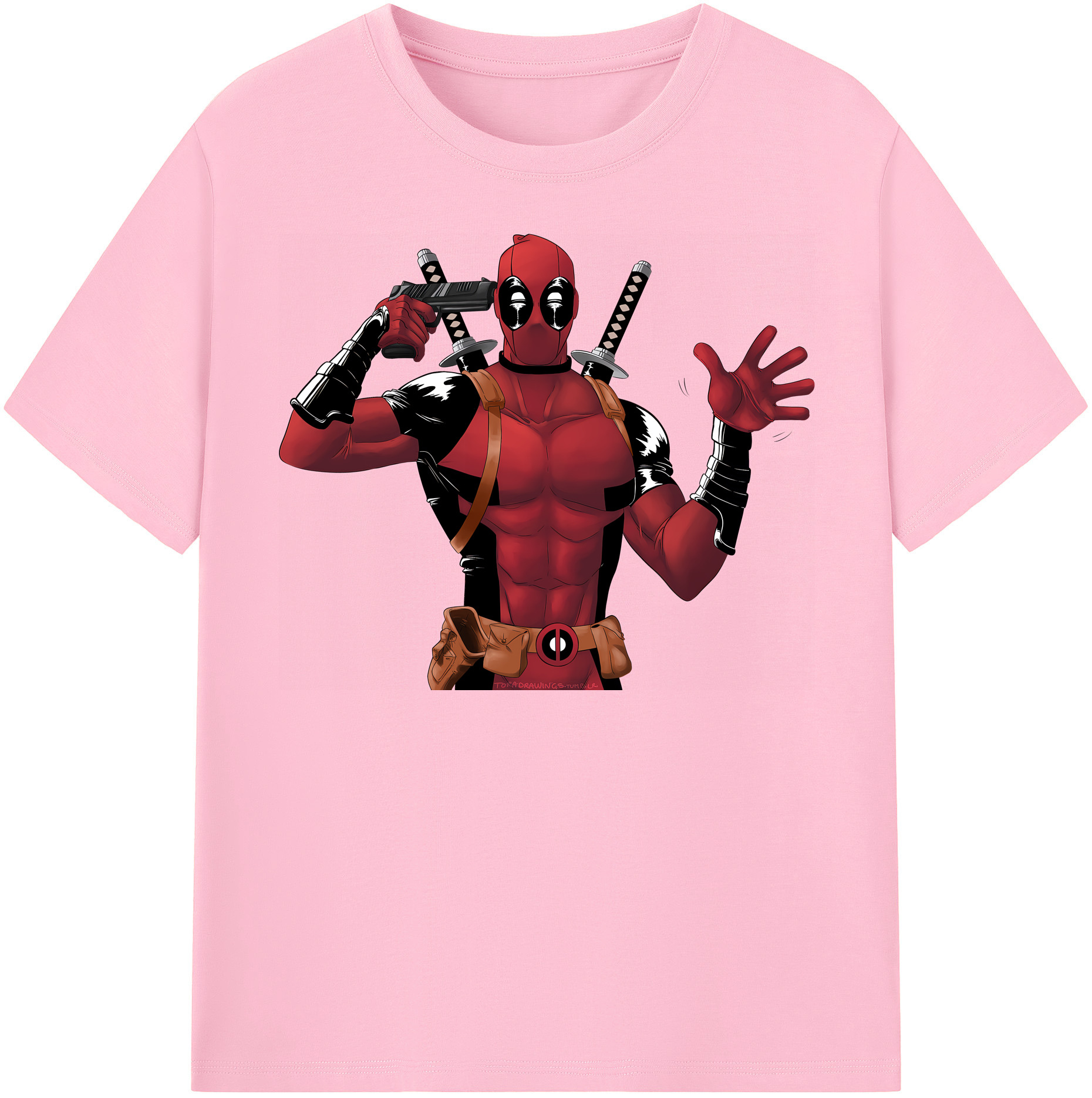 （画像用） Deadpool デッドプール 綿100％半袖Tシャツ（フロントプリント）