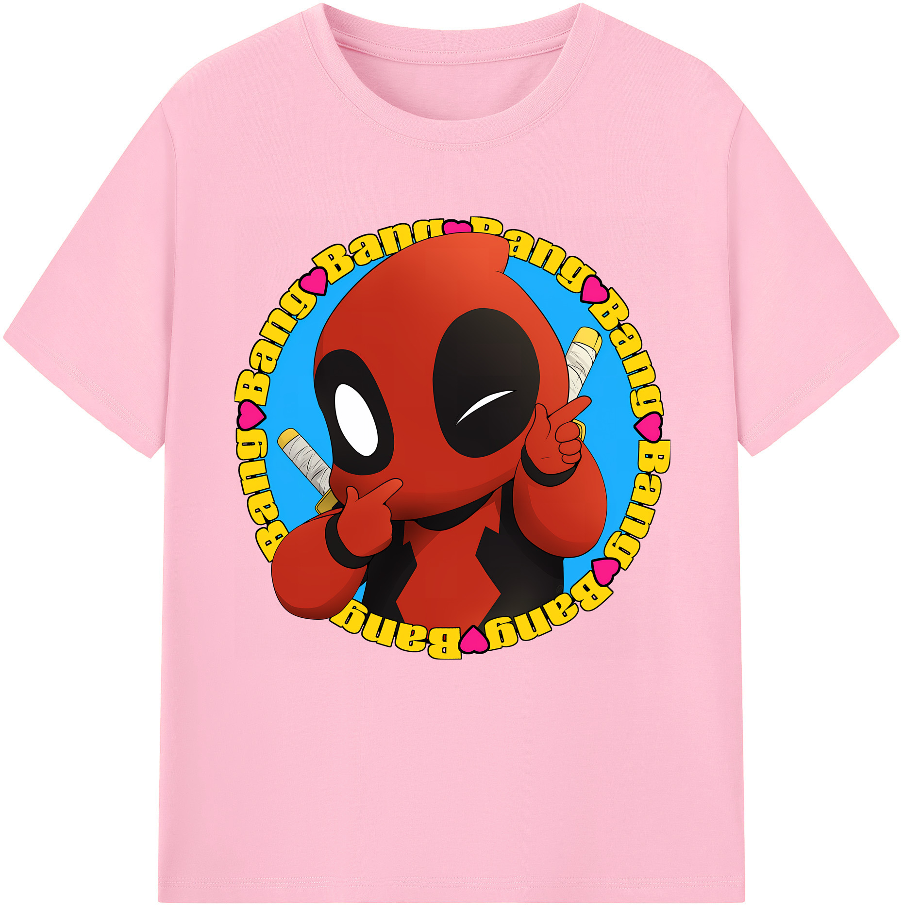 （画像用） Deadpool デッドプール 綿100％半袖Tシャツ（フロントプリント）