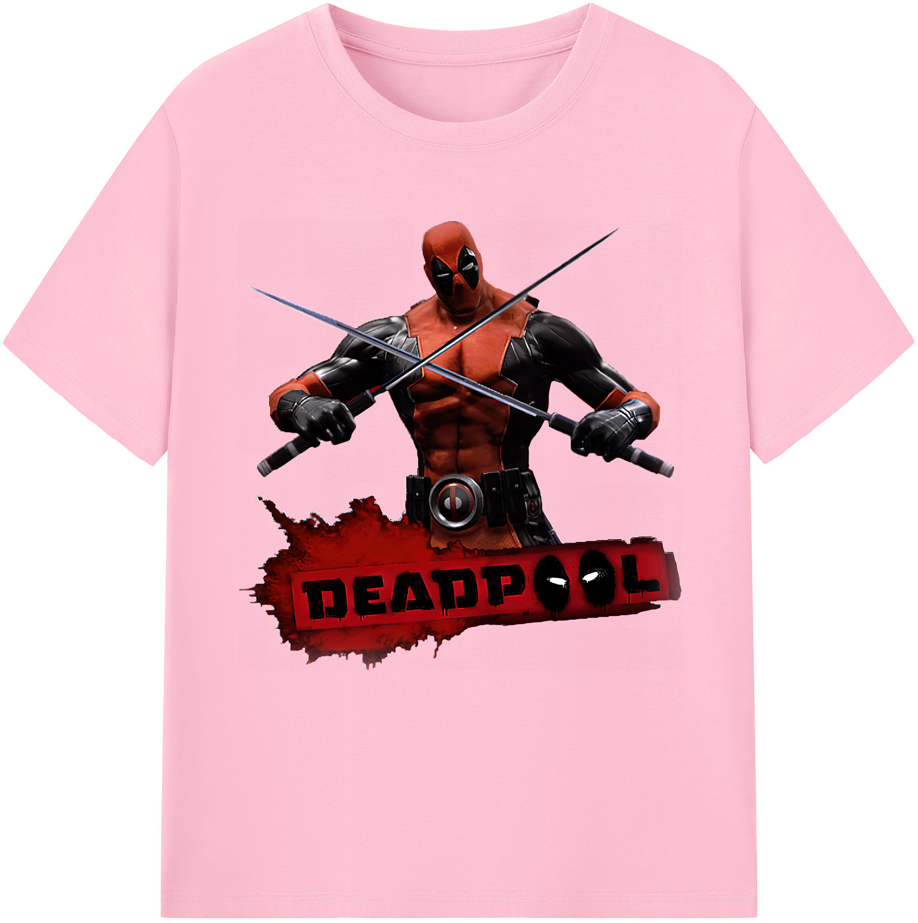 （画像用） Deadpool デッドプール 綿100％半袖Tシャツ（フロントプリント）