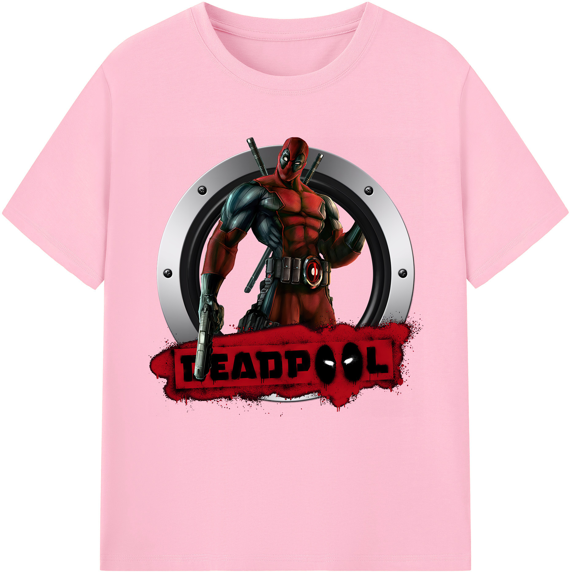（画像用） Deadpool デッドプール 綿100％半袖Tシャツ（フロントプリント）