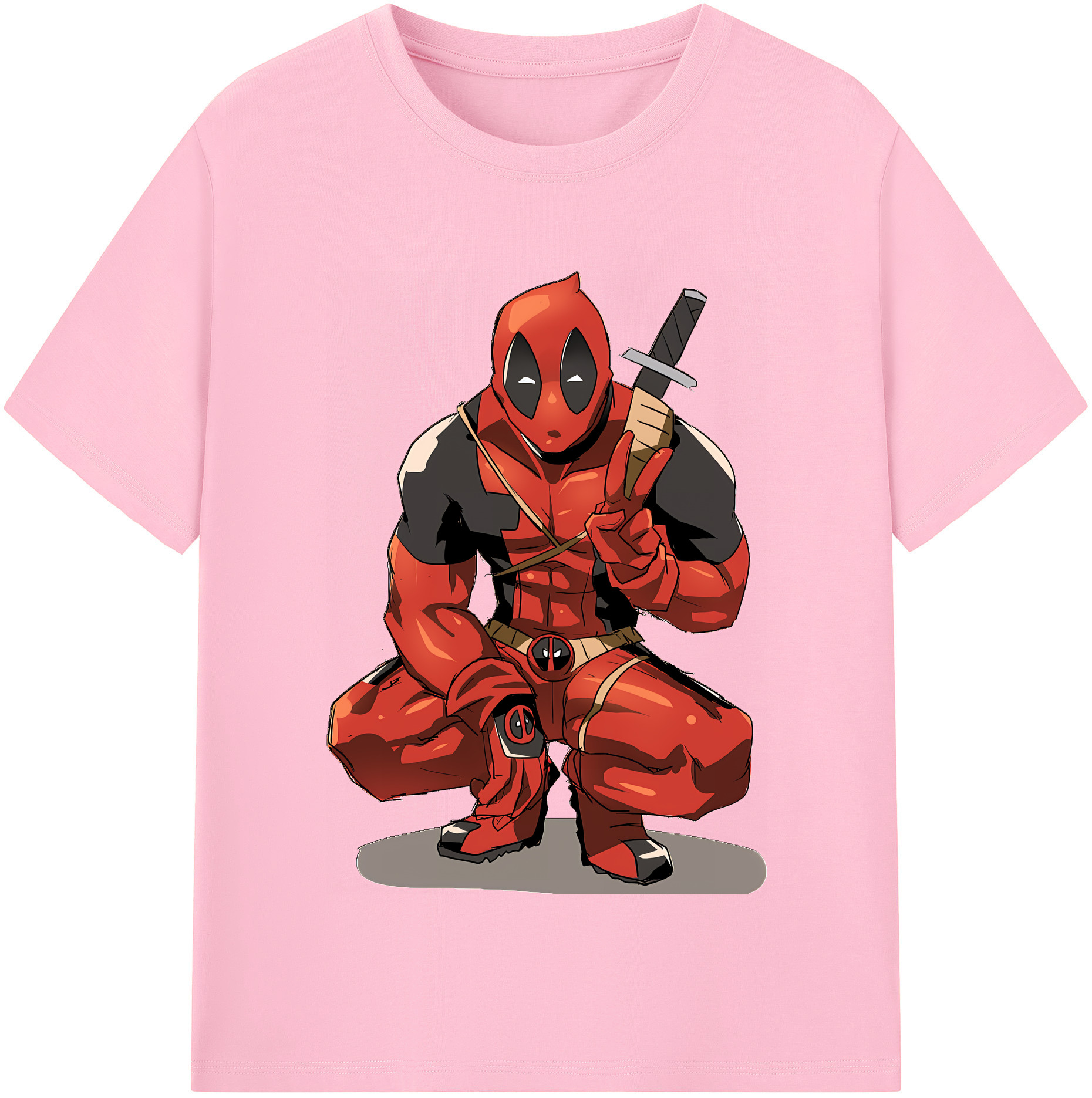 （画像用） Deadpool デッドプール 綿100％半袖Tシャツ（フロントプリント）