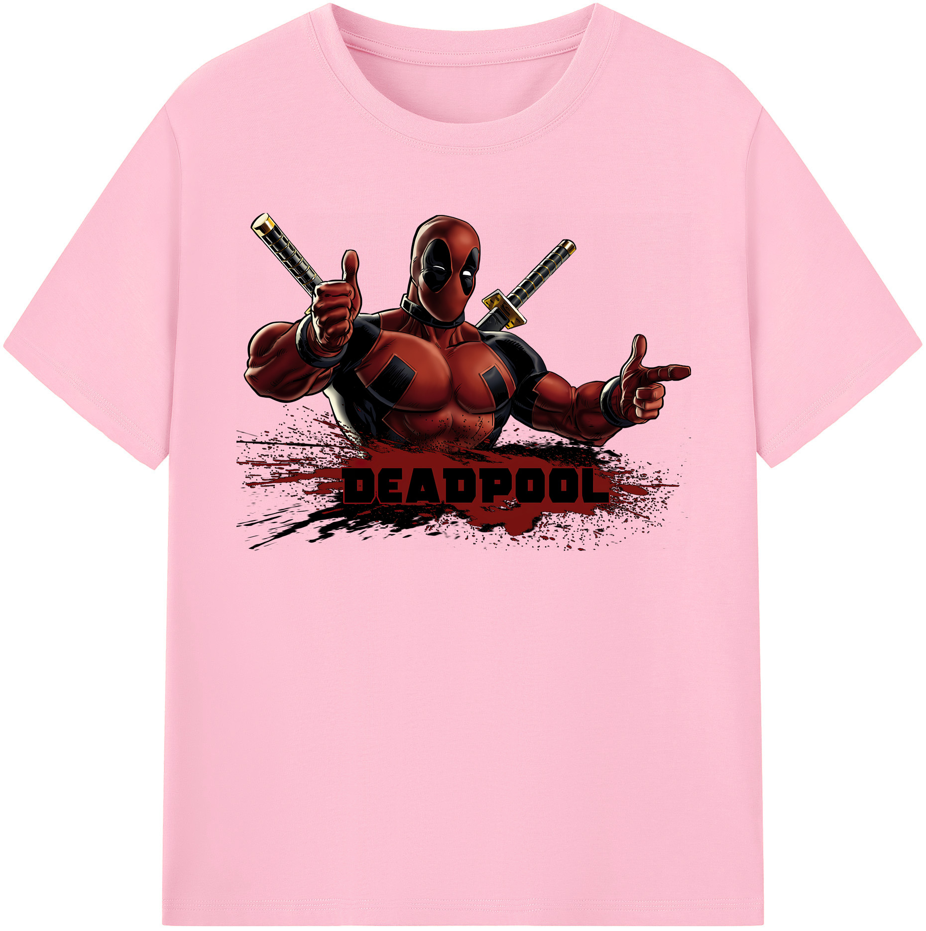 （画像用） Deadpool デッドプール 綿100％半袖Tシャツ（フロントプリント）