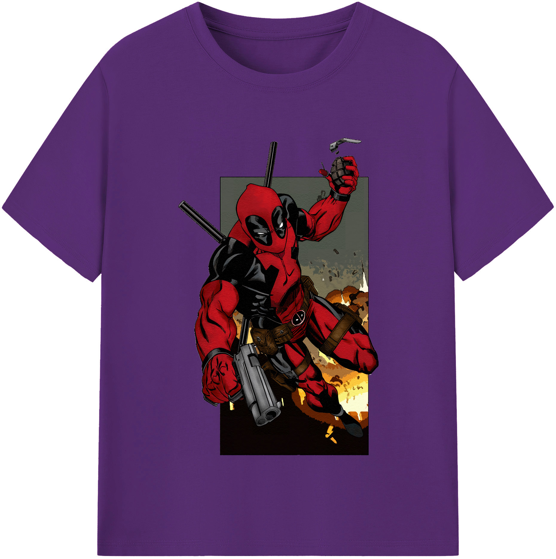 （画像用） Deadpool デッドプール 綿100％半袖Tシャツ（フロントプリント）