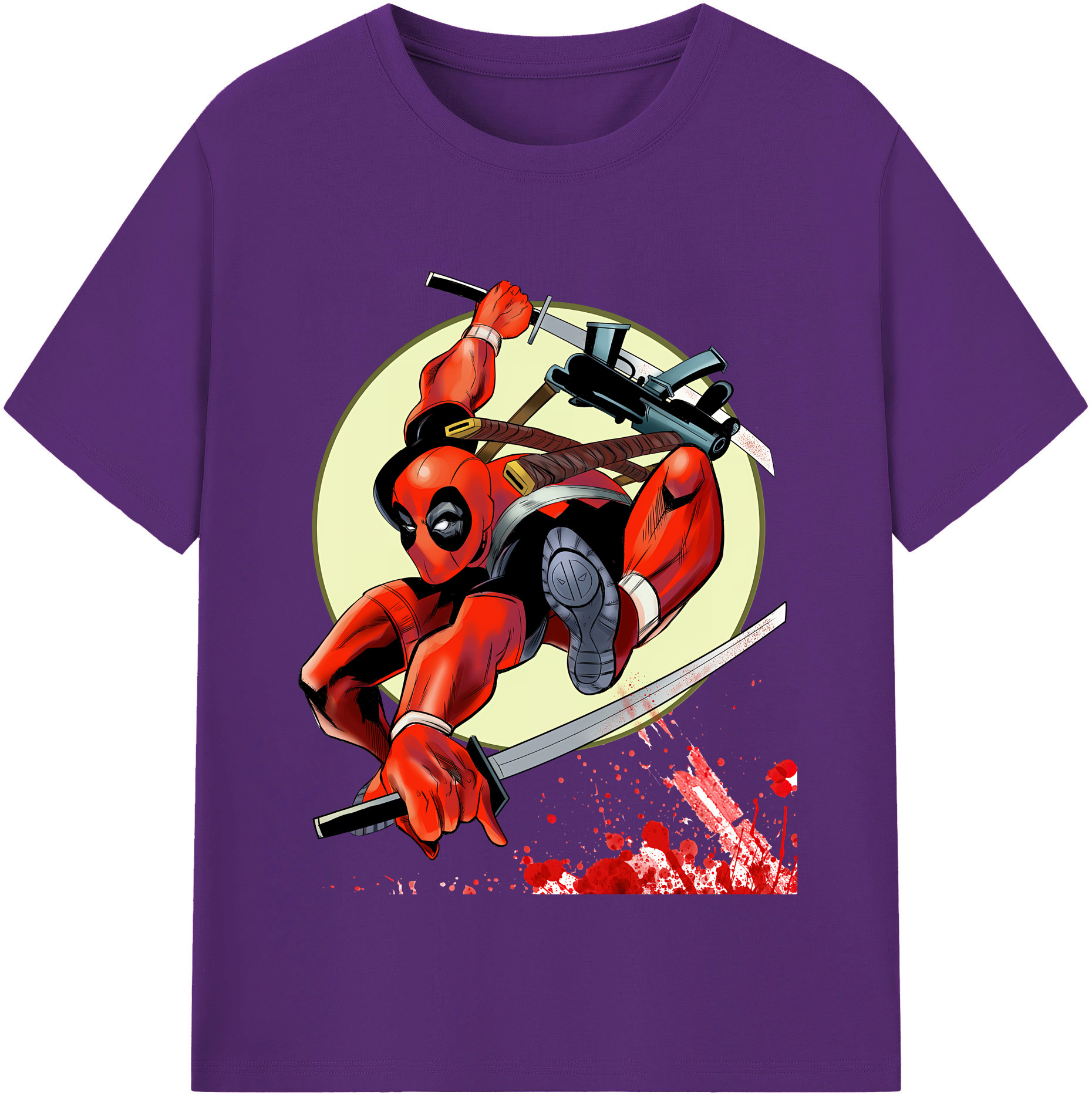 （画像用） Deadpool デッドプール 綿100％半袖Tシャツ（フロントプリント）