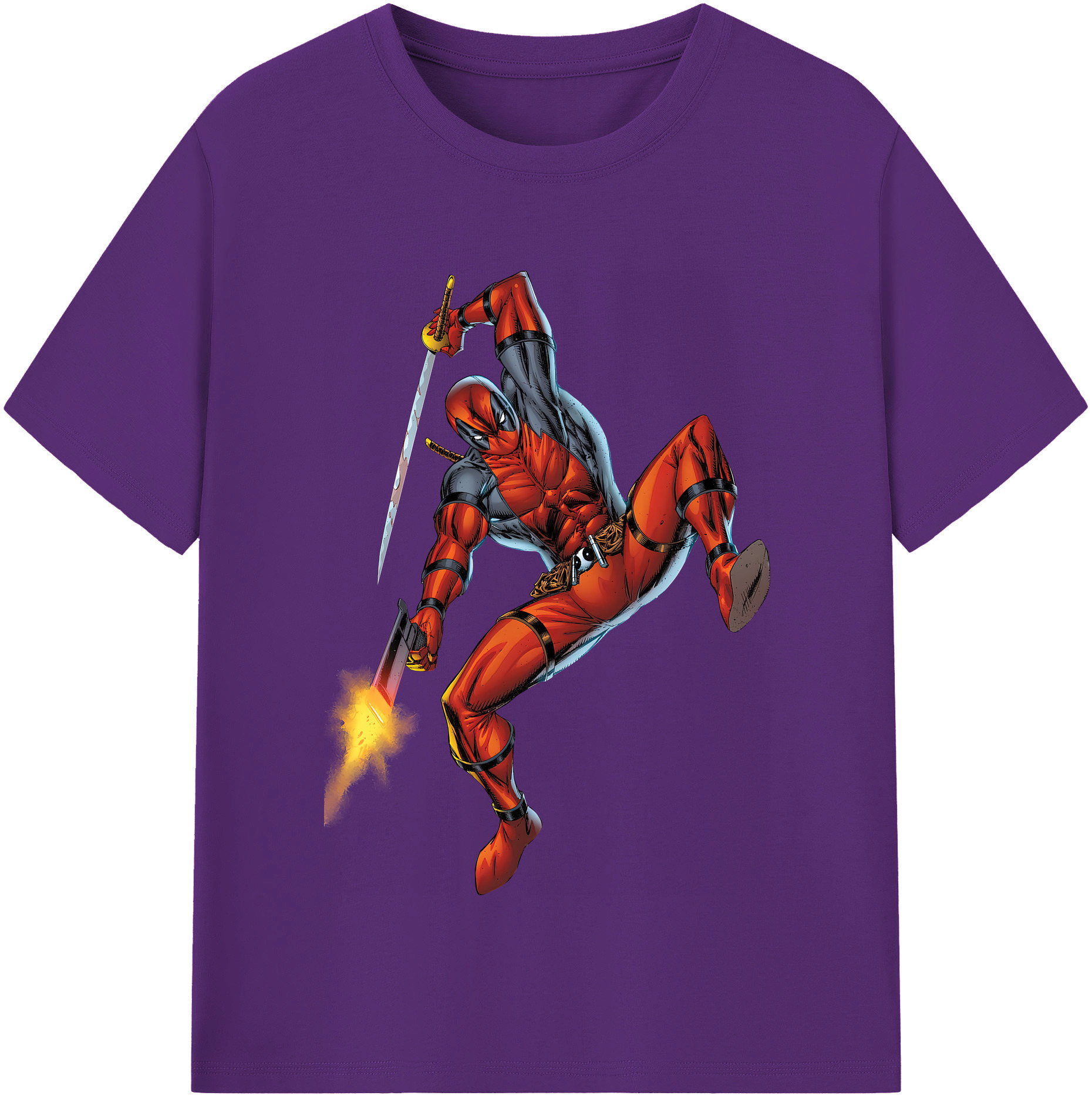 （画像用） Deadpool デッドプール 綿100％半袖Tシャツ（フロントプリント）