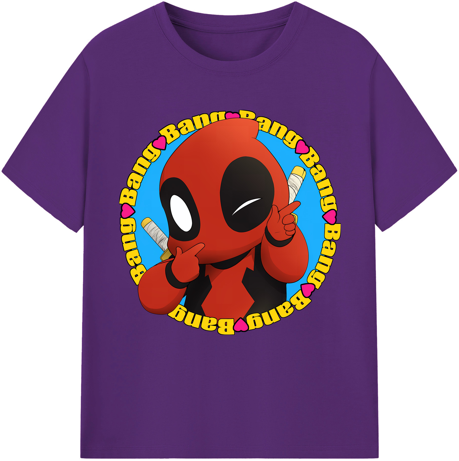 （画像用） Deadpool デッドプール 綿100％半袖Tシャツ（フロントプリント）