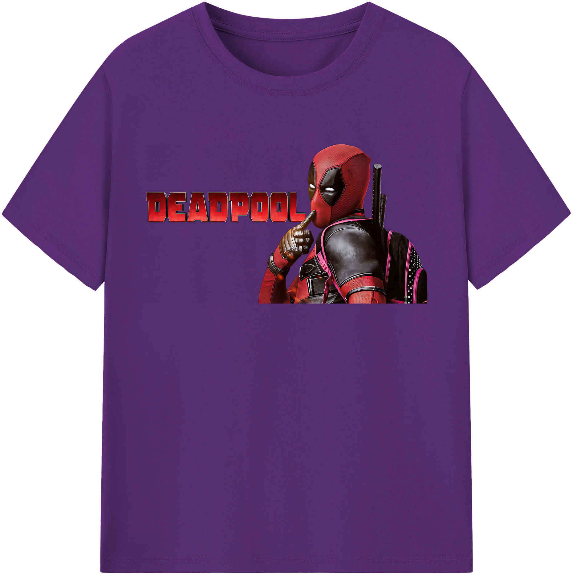 （画像用） Deadpool デッドプール 綿100％半袖Tシャツ（フロントプリント）