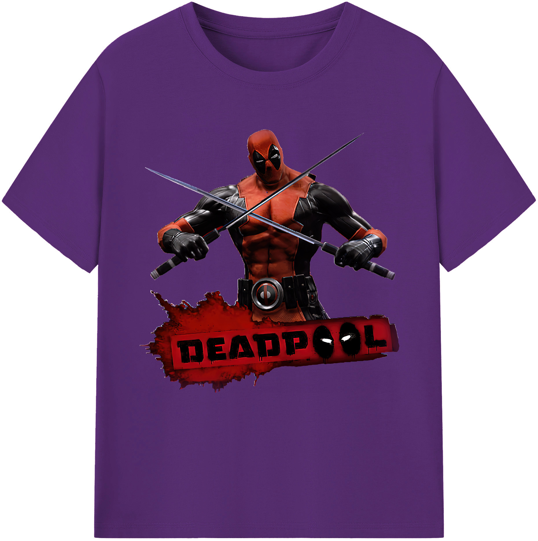 （画像用） Deadpool デッドプール 綿100％半袖Tシャツ（フロントプリント）