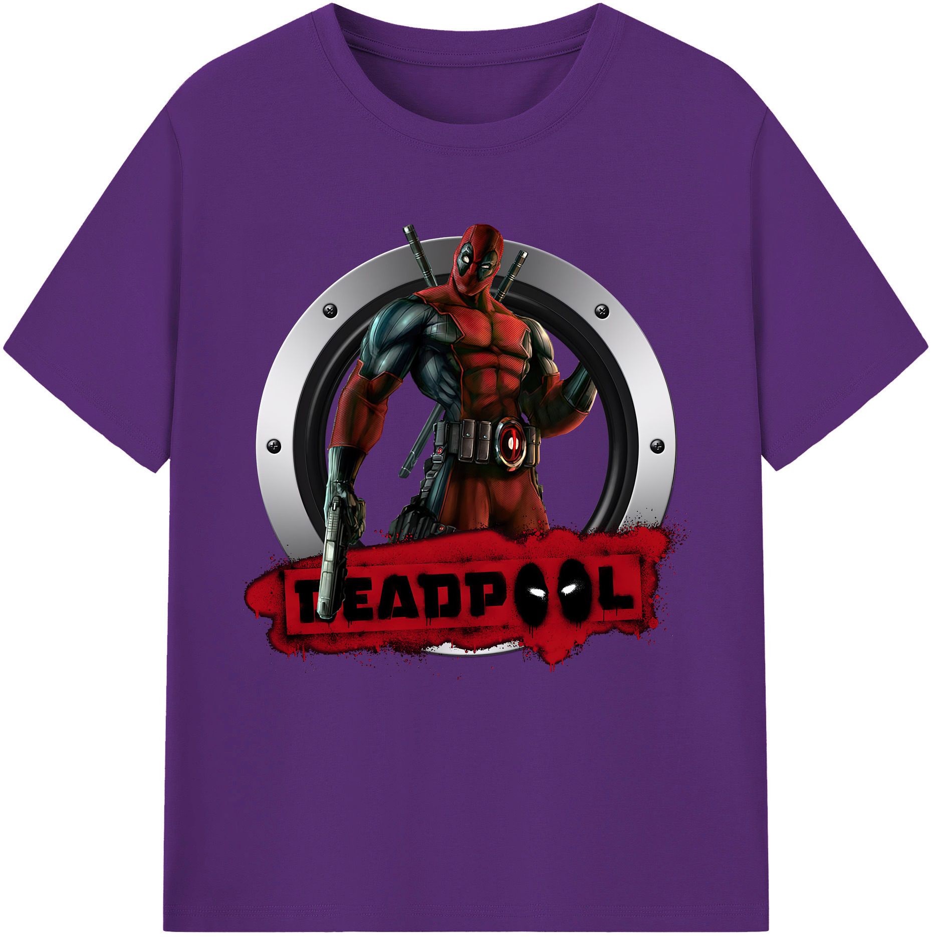 （画像用） Deadpool デッドプール 綿100％半袖Tシャツ（フロントプリント）