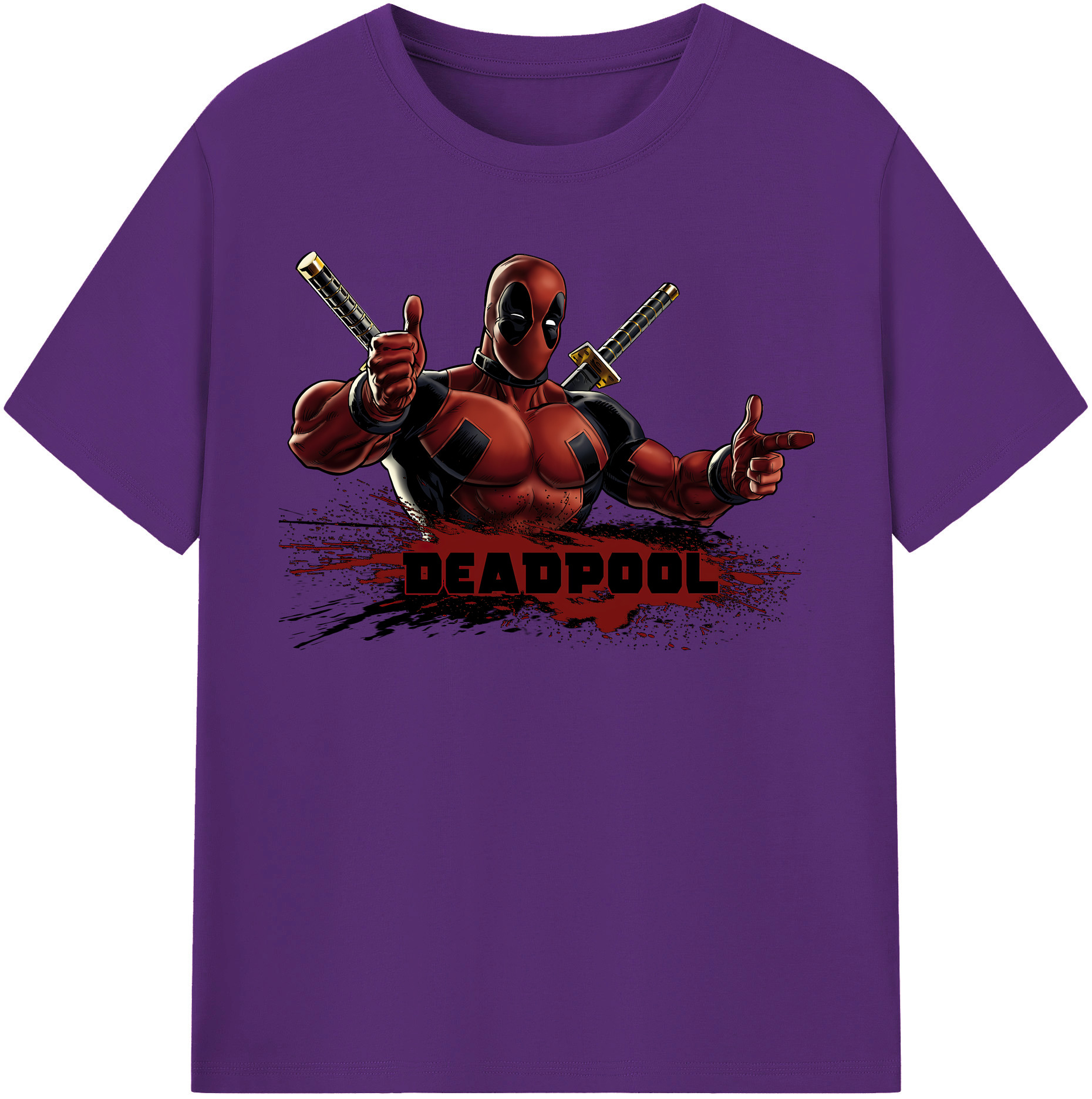 （画像用） Deadpool デッドプール 綿100％半袖Tシャツ（フロントプリント）
