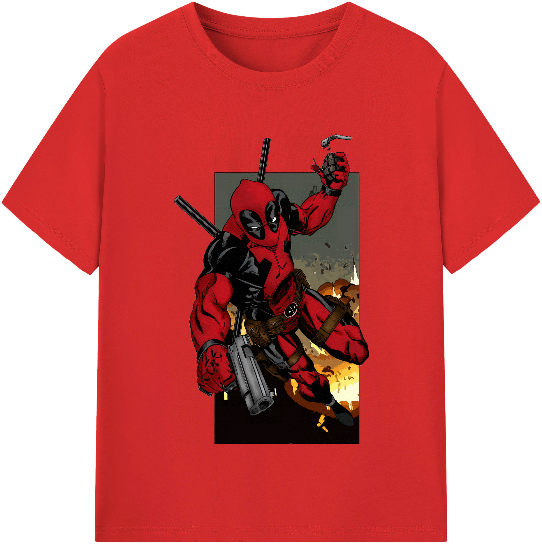 （画像用） Deadpool デッドプール 綿100％半袖Tシャツ（フロントプリント）