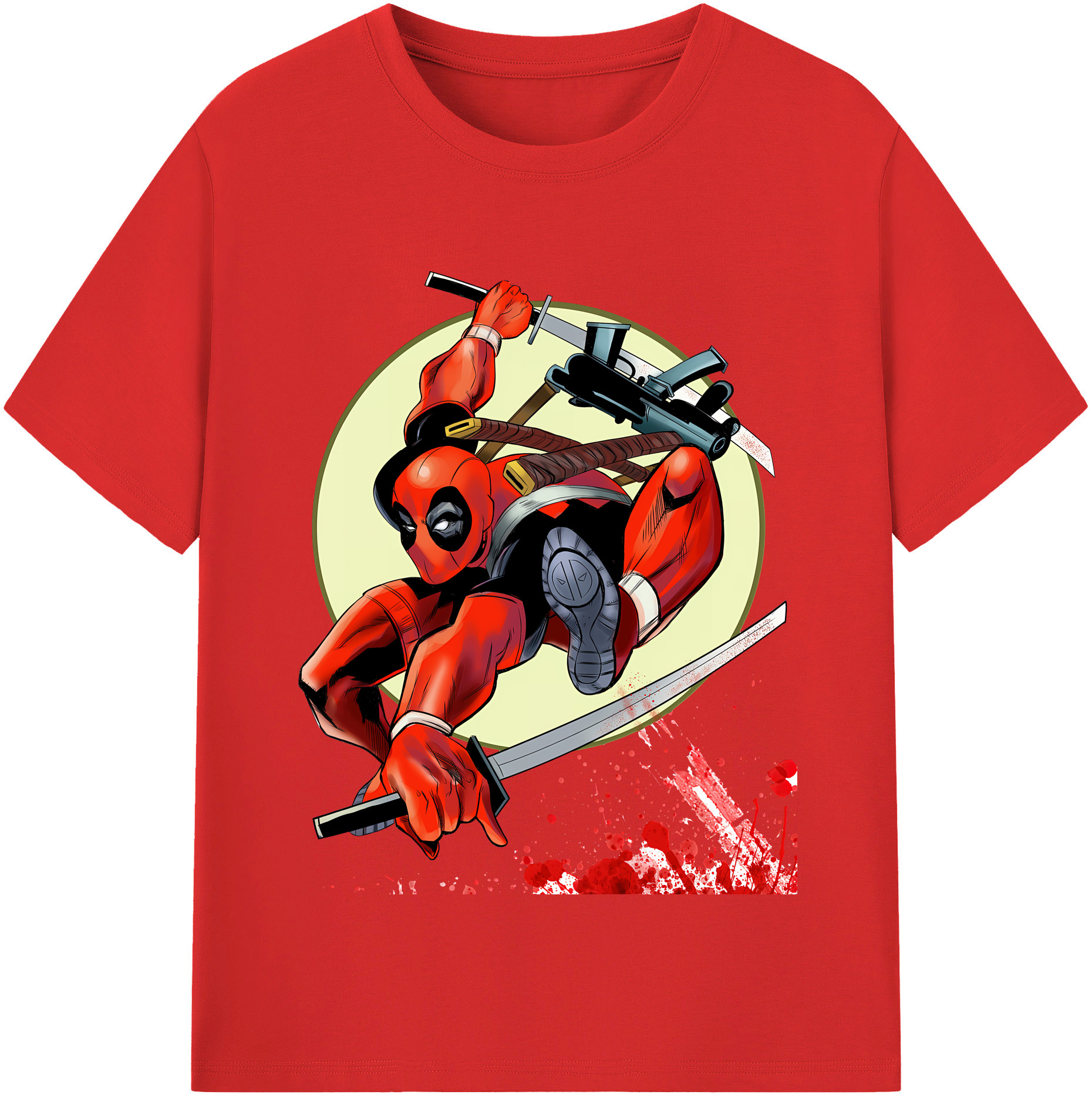 （画像用） Deadpool デッドプール 綿100％半袖Tシャツ（フロントプリント）