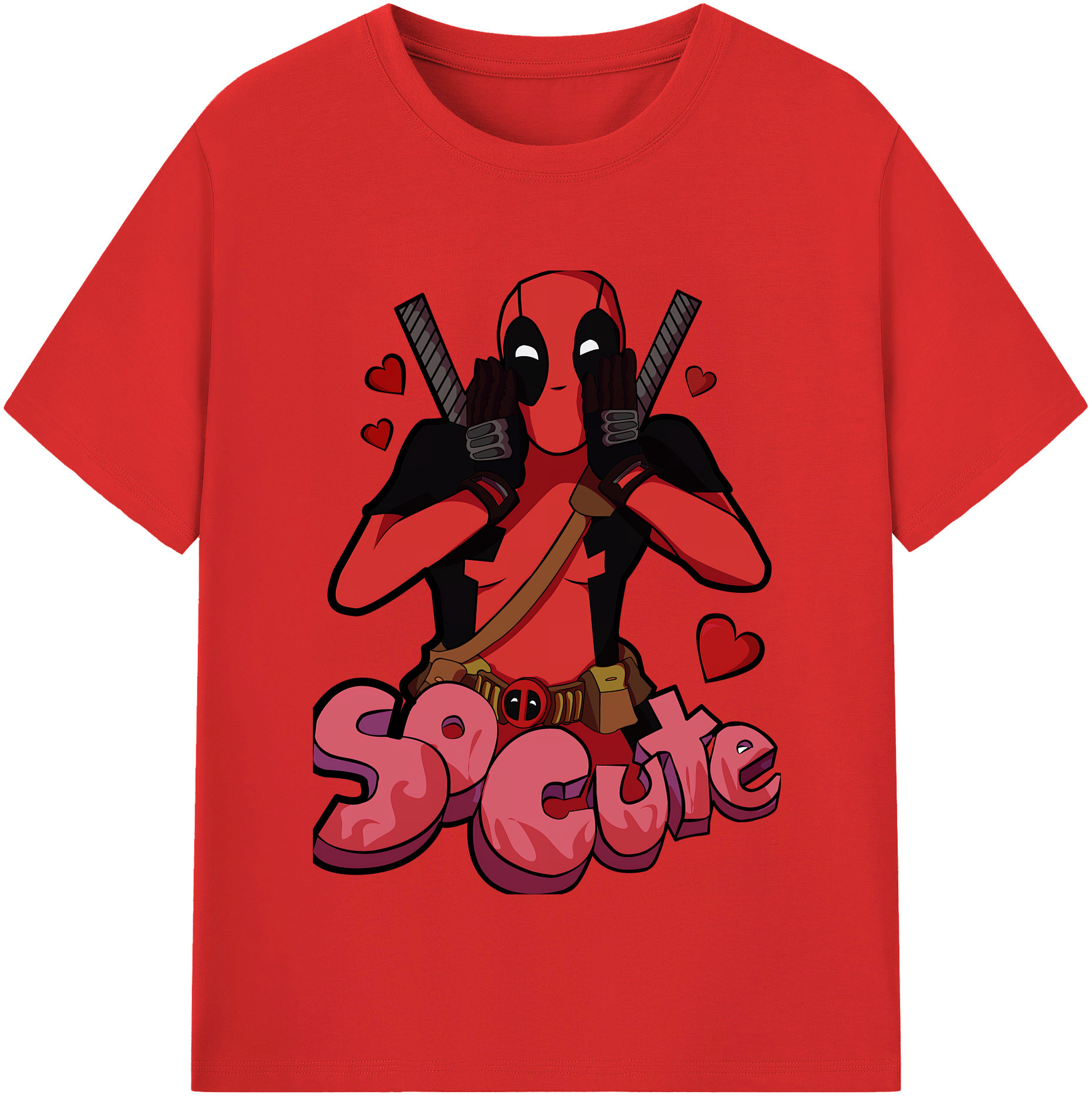 （画像用） Deadpool デッドプール 綿100％半袖Tシャツ（フロントプリント）