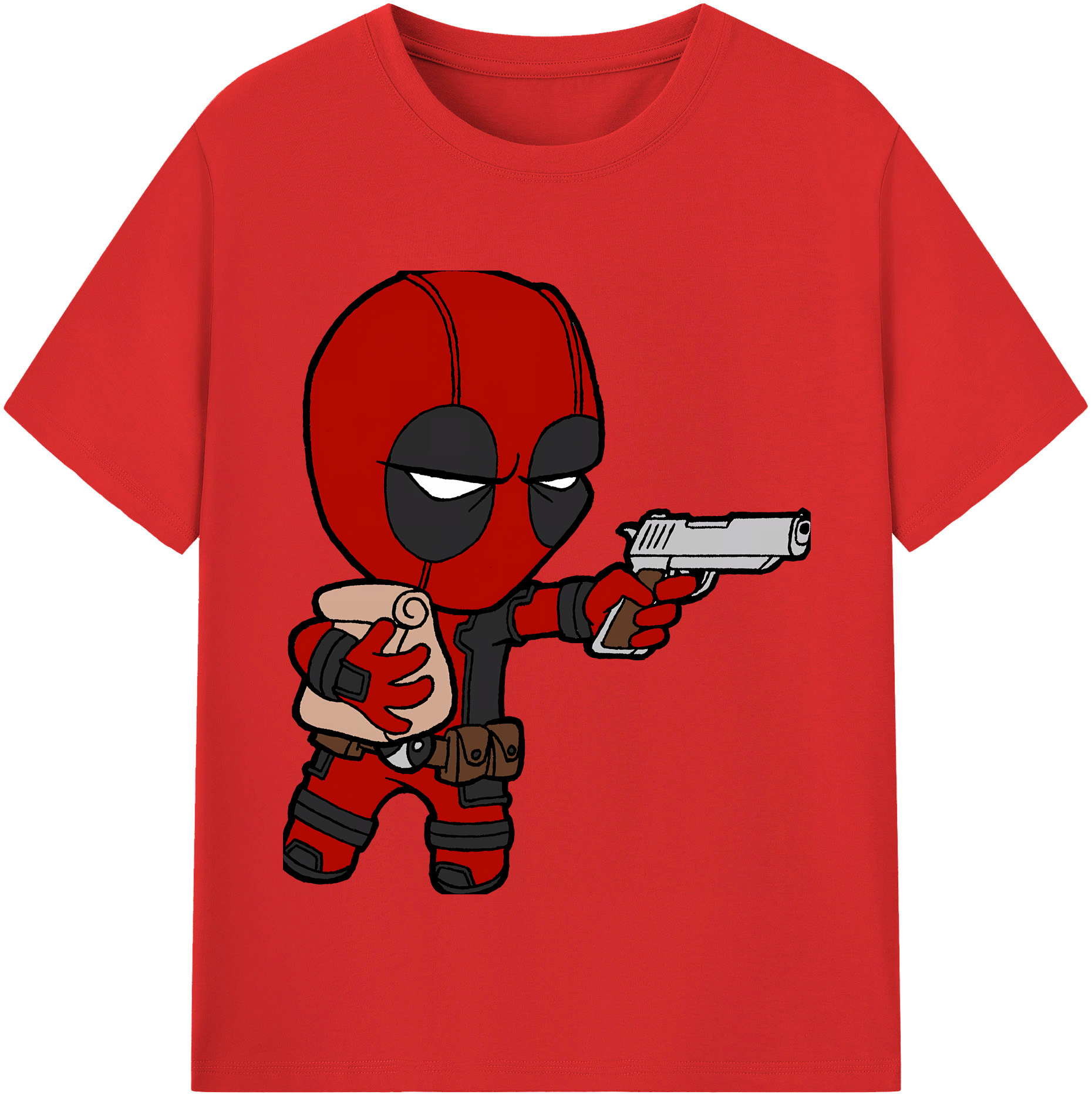 （画像用） Deadpool デッドプール 綿100％半袖Tシャツ（フロントプリント）