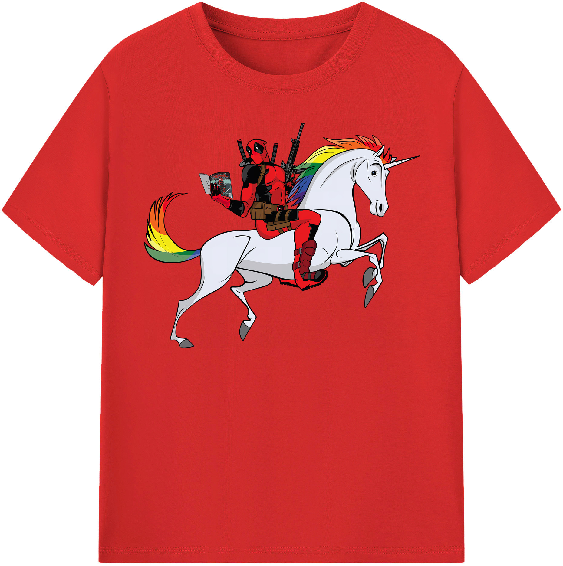 （画像用） Deadpool デッドプール 綿100％半袖Tシャツ（フロントプリント）