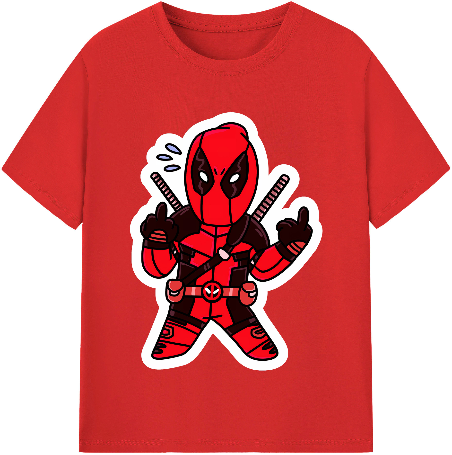 （画像用） Deadpool デッドプール 綿100％半袖Tシャツ（フロントプリント）