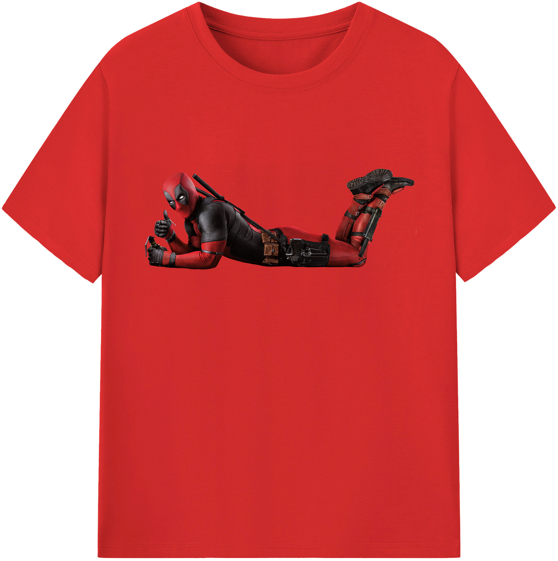 （画像用） Deadpool デッドプール 綿100％半袖Tシャツ（フロントプリント）