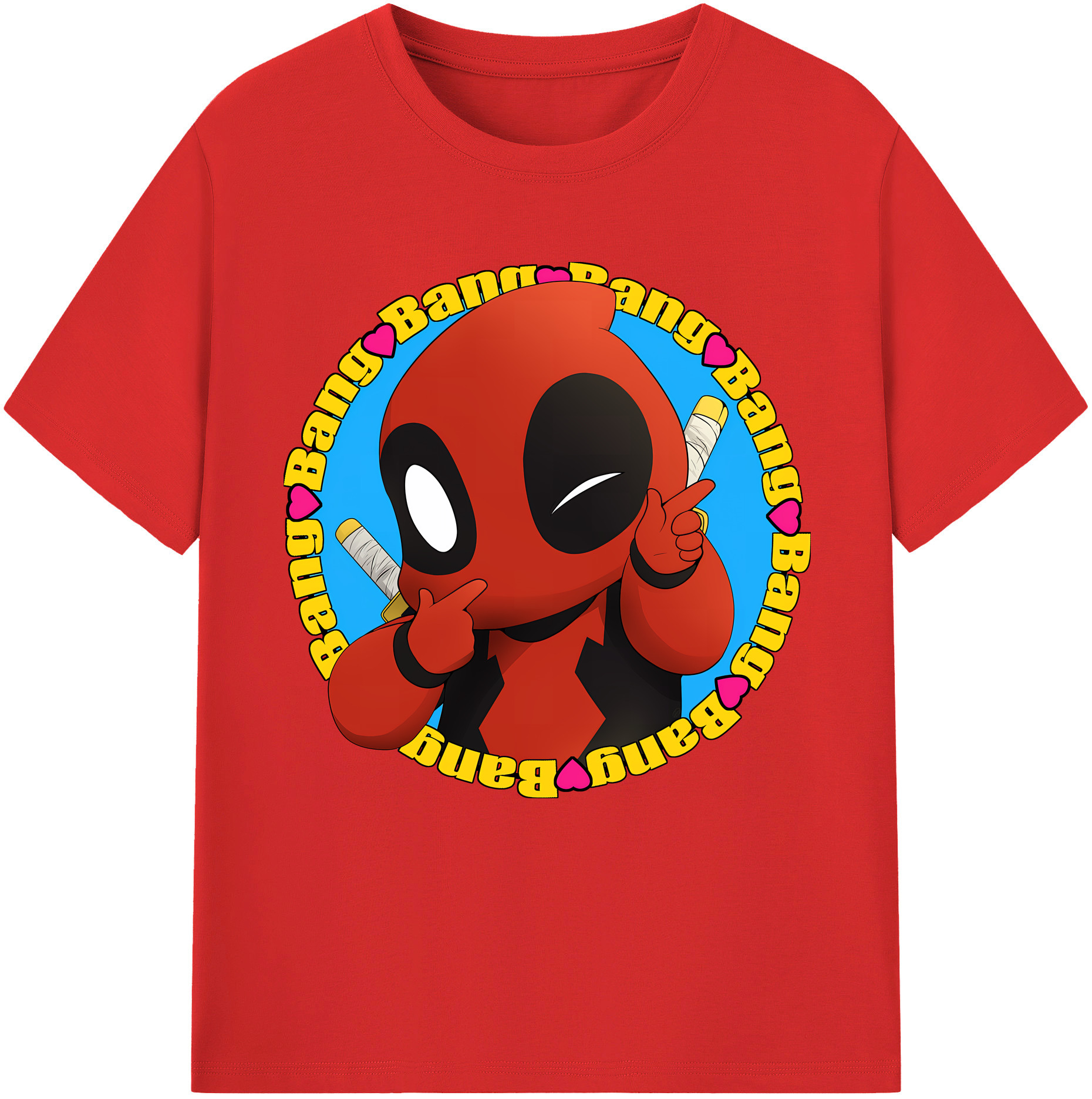 （画像用） Deadpool デッドプール 綿100％半袖Tシャツ（フロントプリント）