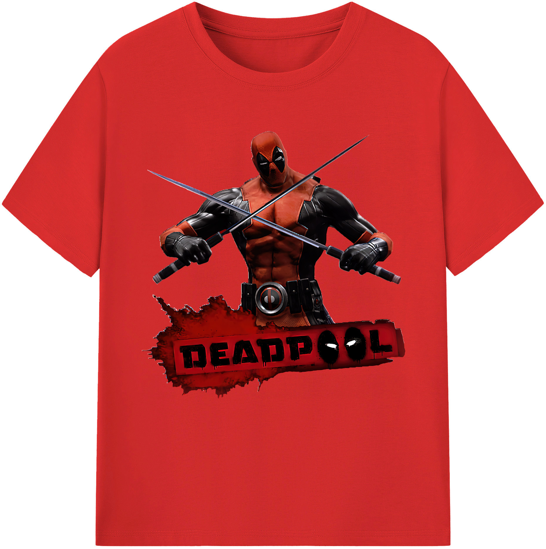 （画像用） Deadpool デッドプール 綿100％半袖Tシャツ（フロントプリント）