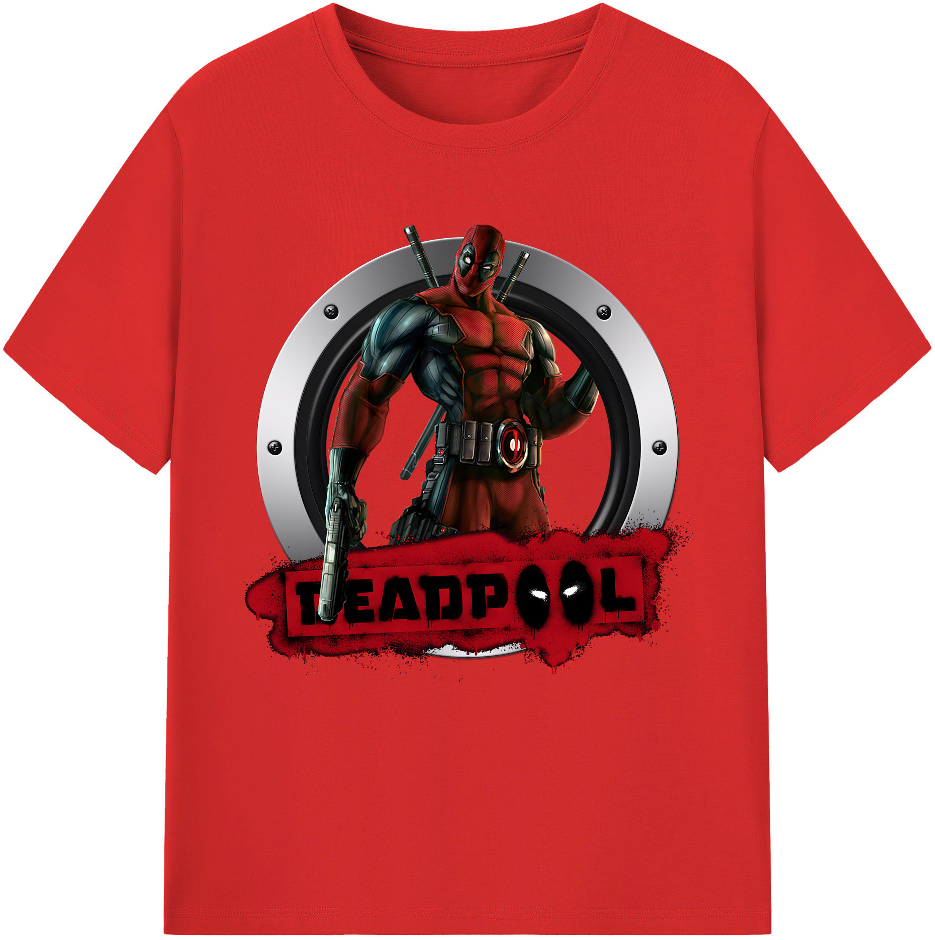 （画像用） Deadpool デッドプール 綿100％半袖Tシャツ（フロントプリント）