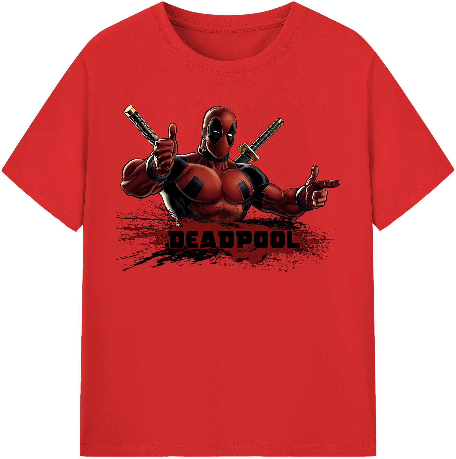 （画像用） Deadpool デッドプール 綿100％半袖Tシャツ（フロントプリント）